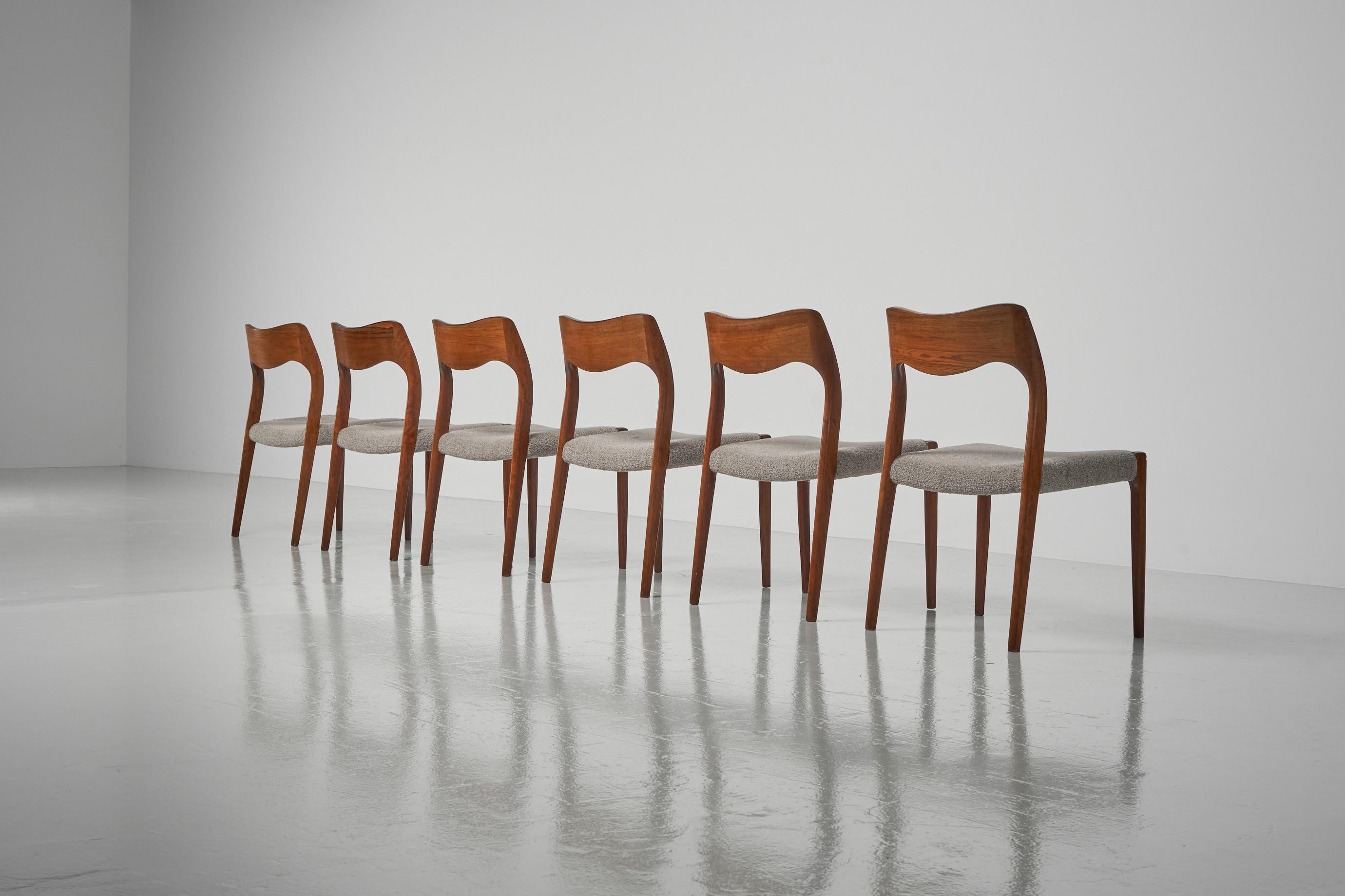 Niels Moller Dining Chairs 6x, Denmark, 1951 In Good Condition In Roosendaal, Noord Brabant