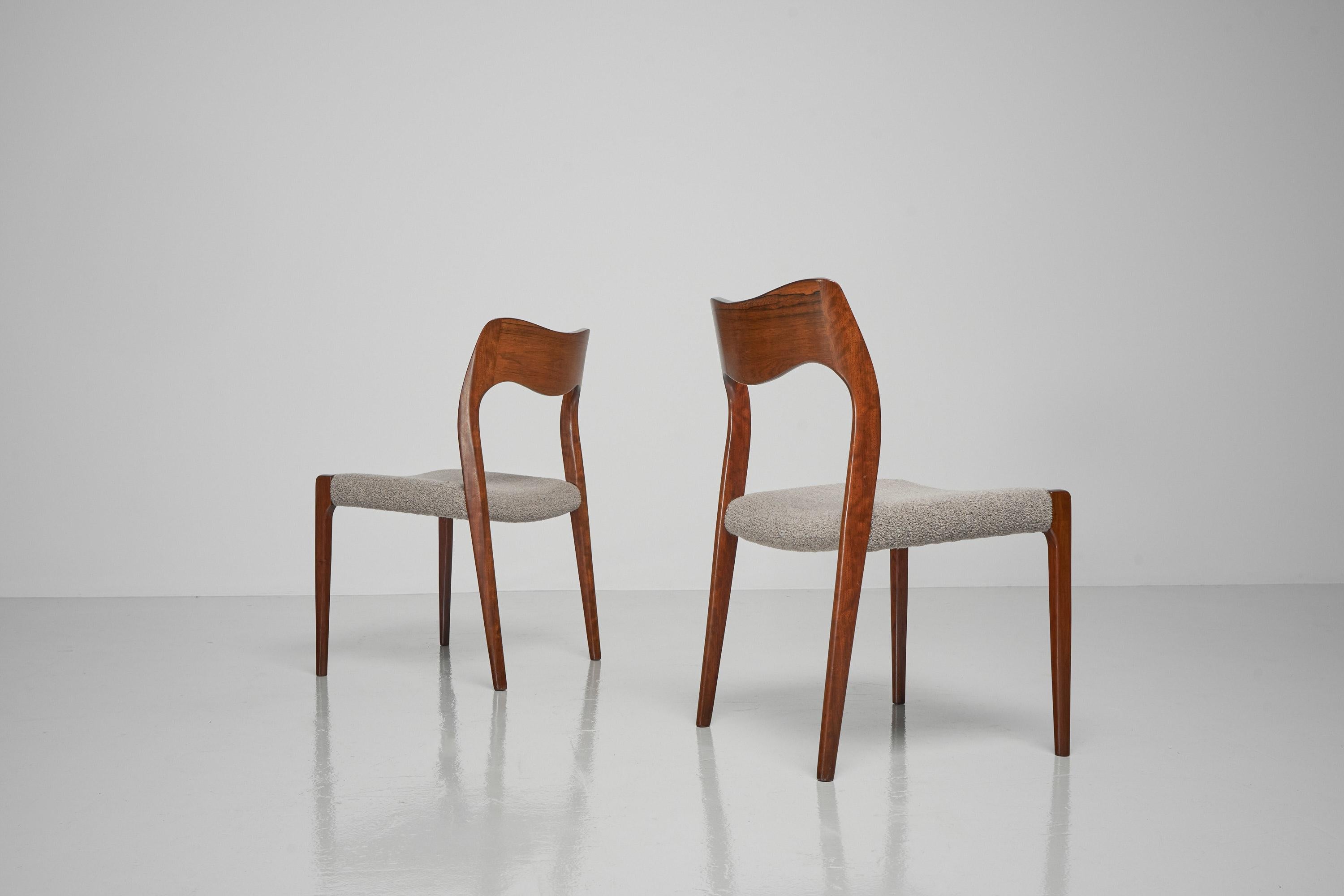 Mid-20th Century Niels Moller Dining Chairs 6x, Denmark, 1951