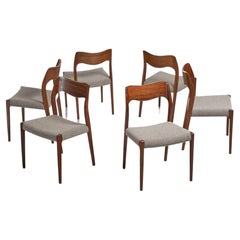 Niels Moller Dining Chairs 6x, Denmark, 1951