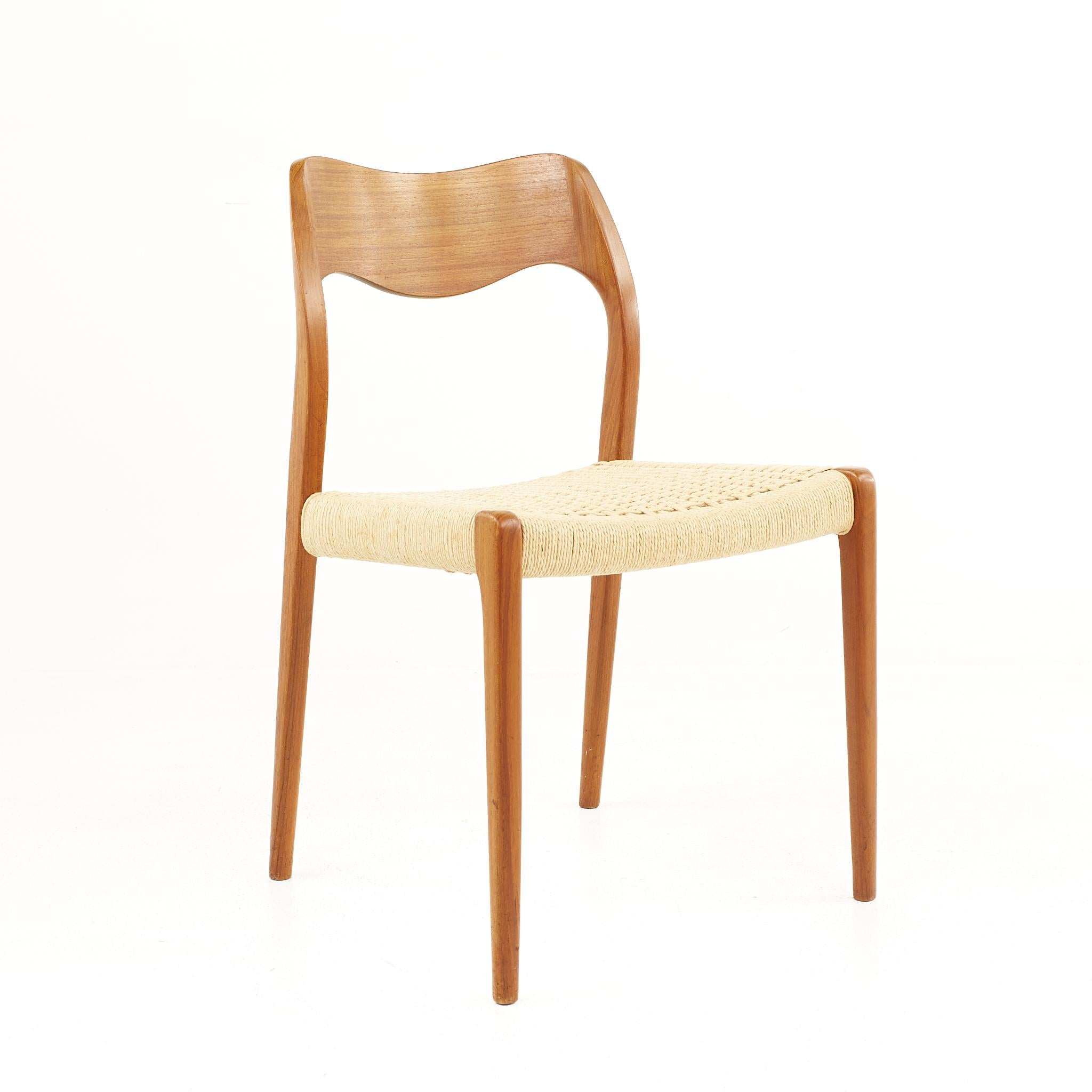 Danish Niels Moller Model 71 Mid Century Teak Dining Chairs, Set of 6