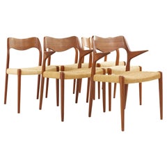 Niels Moller Model 71 Mid Century Teak Dining Chairs, Set of 6