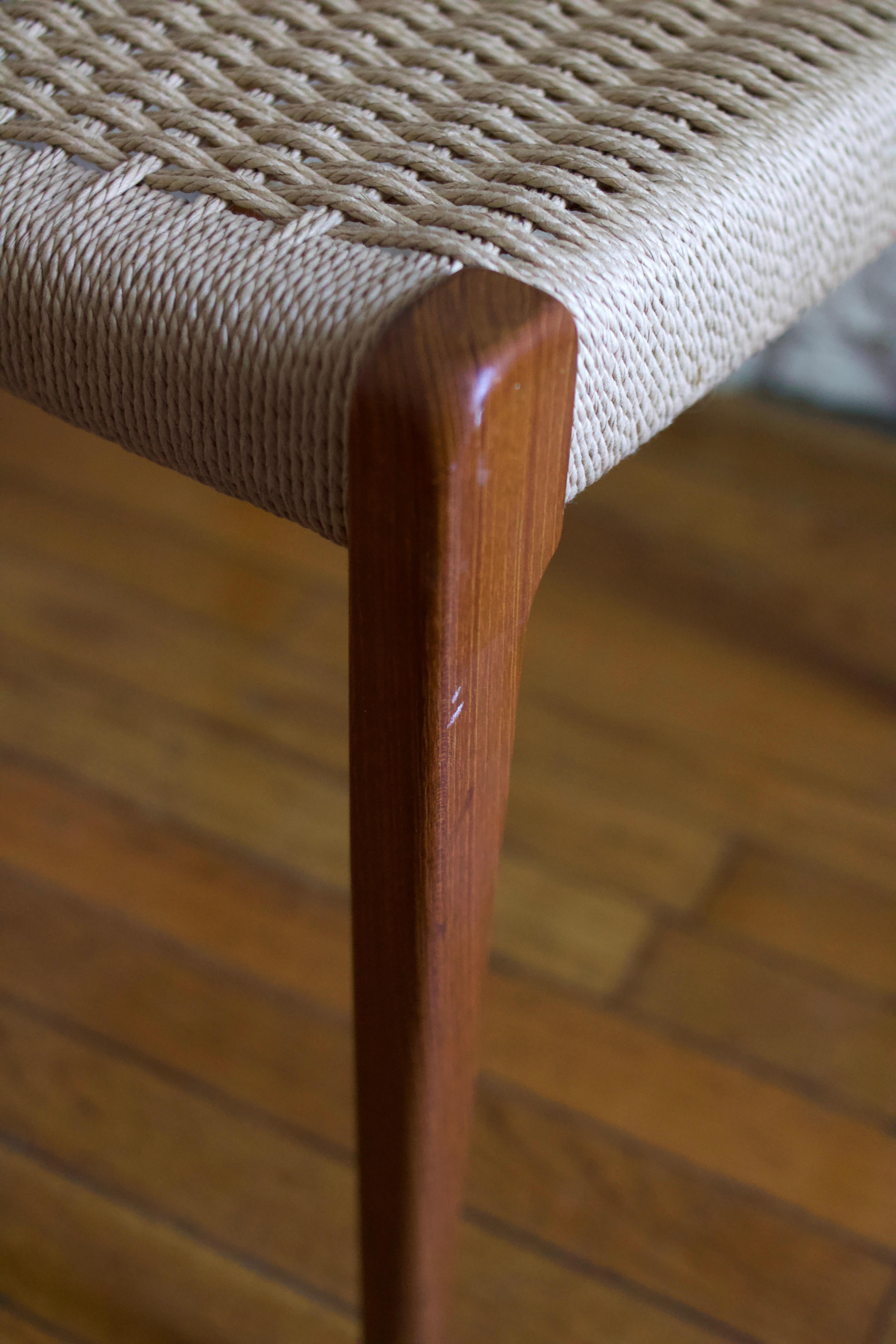 Niels Moller Model 71 Teak & Danish Cord Dining Chair, 1960's 4