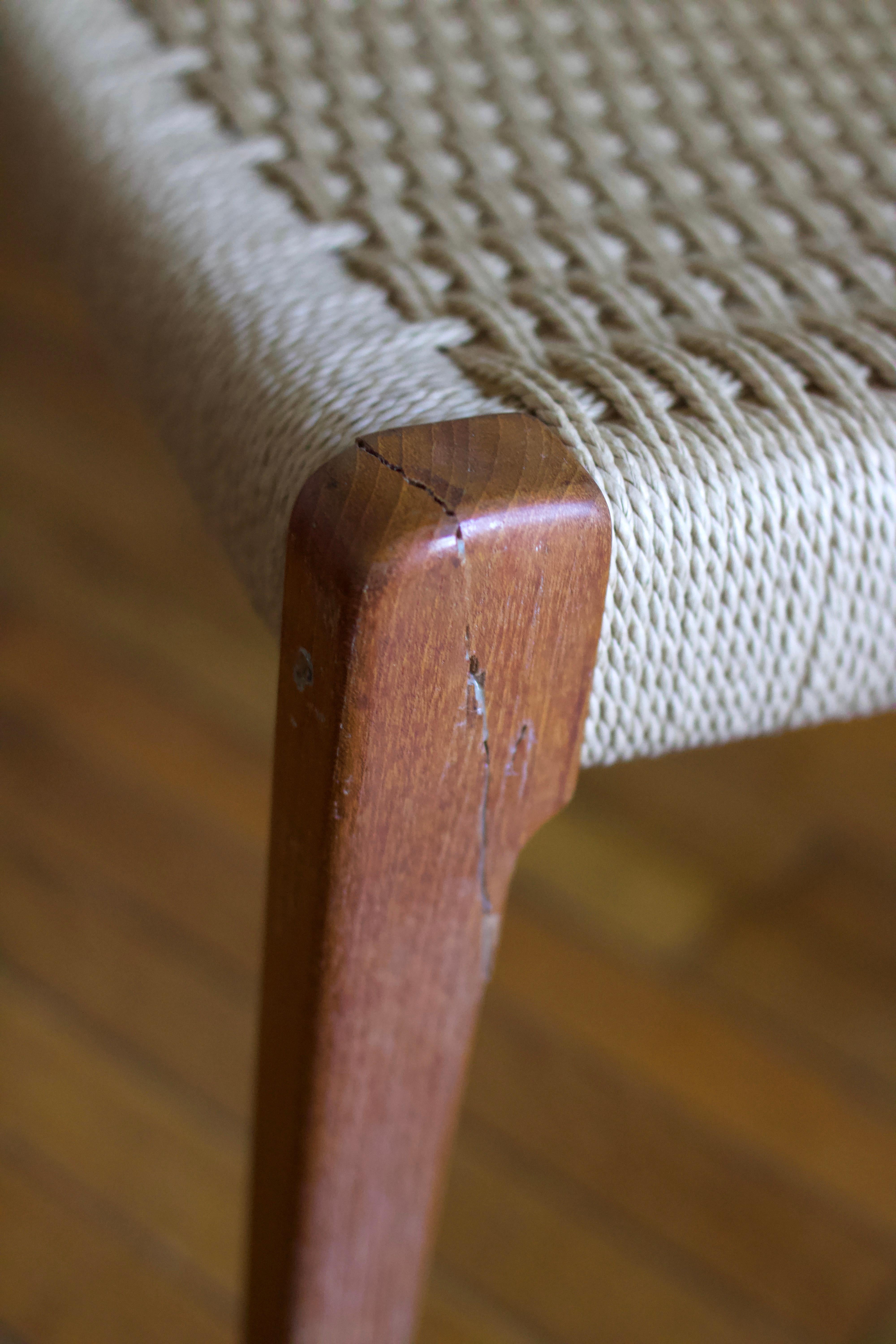 Niels Moller Model 71 Teak & Danish Cord Dining Chair, 1960's 12