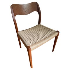 Niels Moller Model 71 Teak & Danish Cord Dining Chair, 1960's