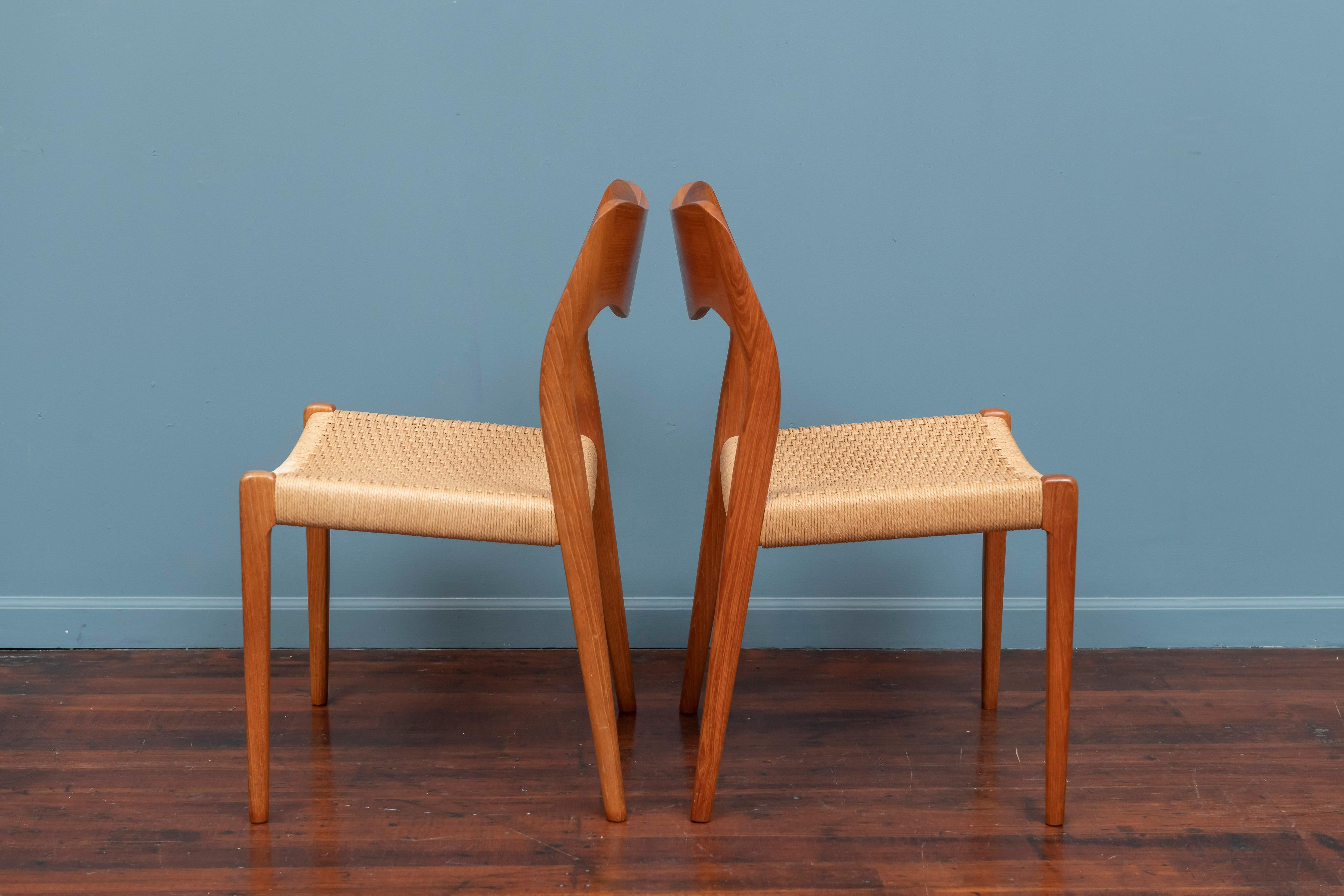Niels Møller Model 71 Teak Dining Chairs In Good Condition In San Francisco, CA