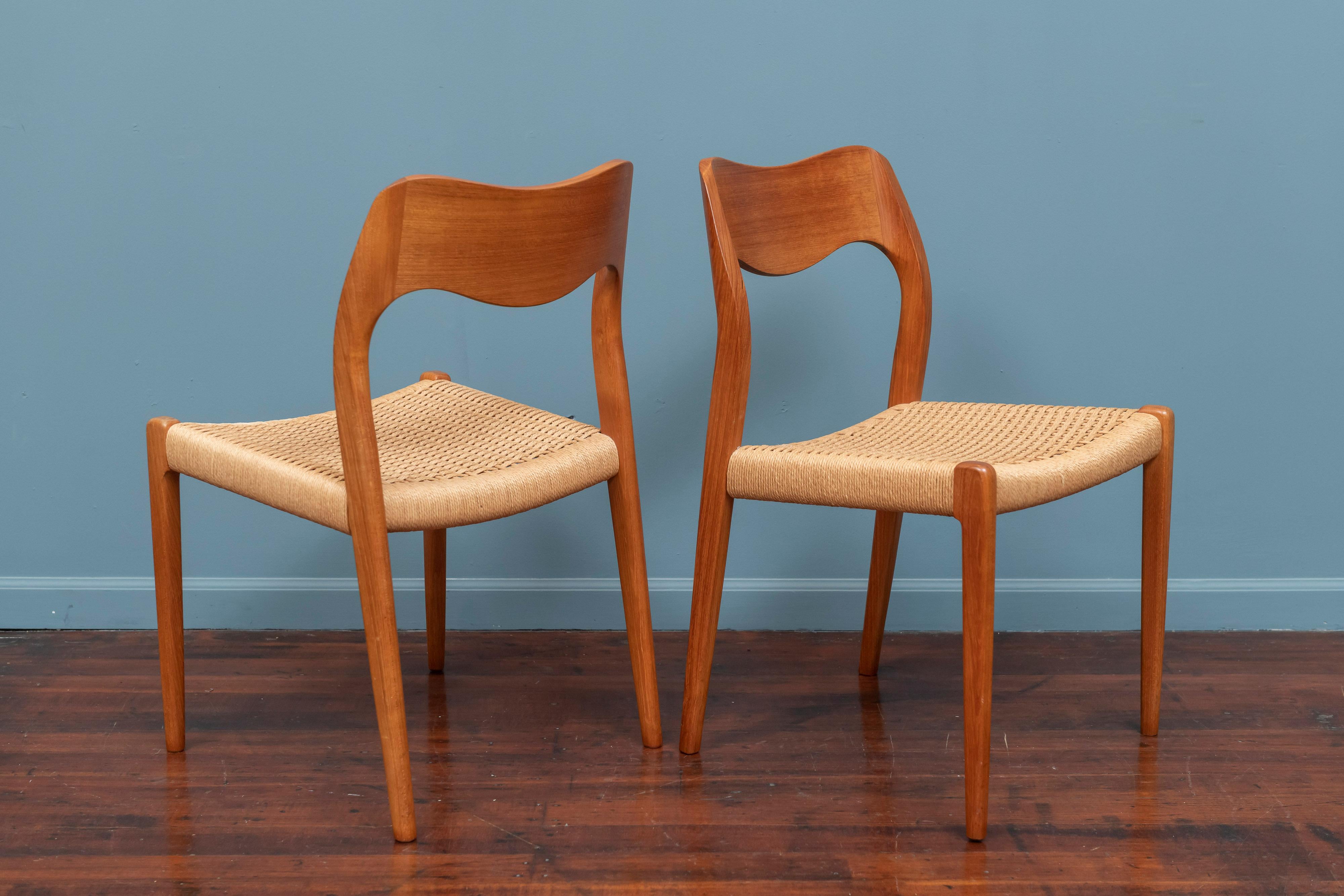 Late 20th Century Niels Møller Model 71 Teak Dining Chairs