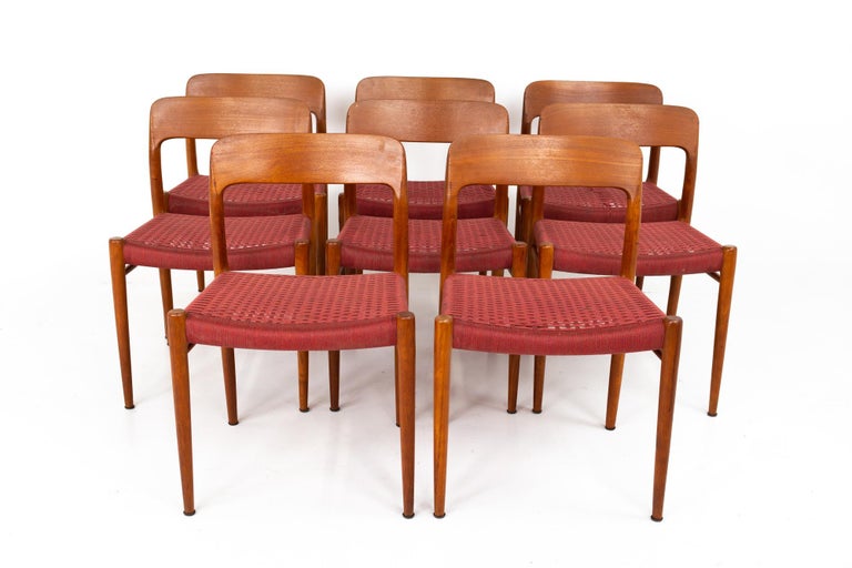 Niels Moller Model 75 Midcentury Dining, Niels Moller Dining Chairs 75 Inch