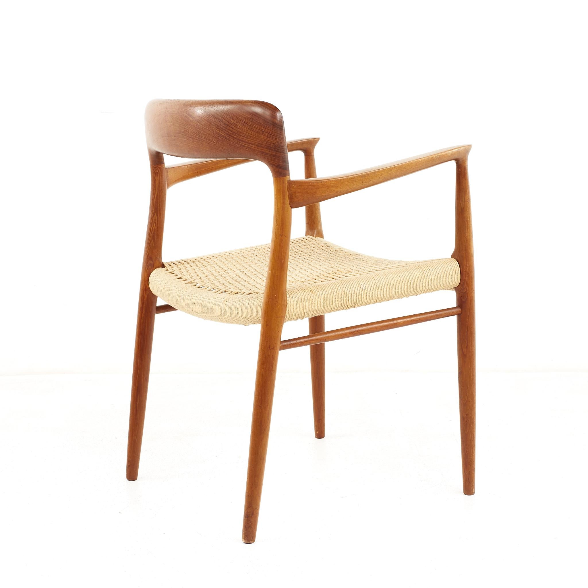 Late 20th Century Niels Moller Model 77 Mid Century Teak Dining Armchairs, a Pair For Sale