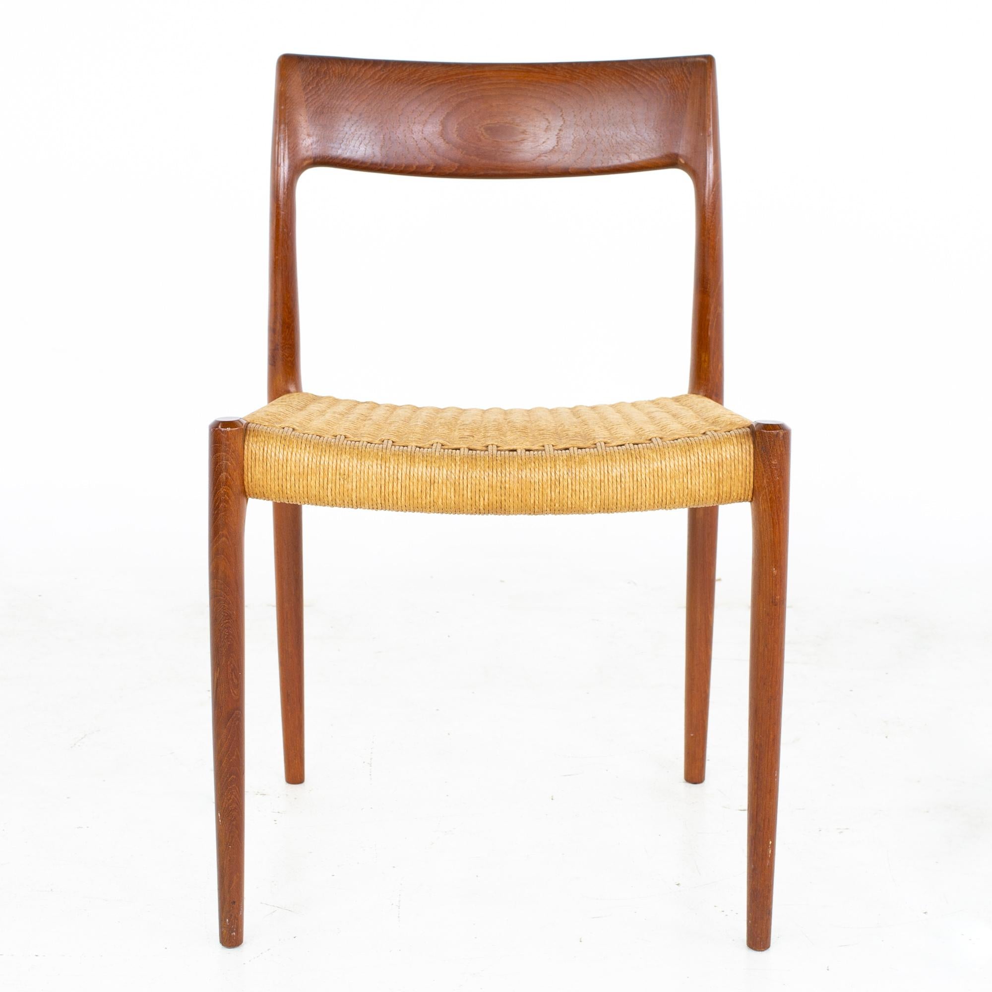 Niels Moller Model 77 Mid Century Teak Roped Dining Chairs, Set of 8 11