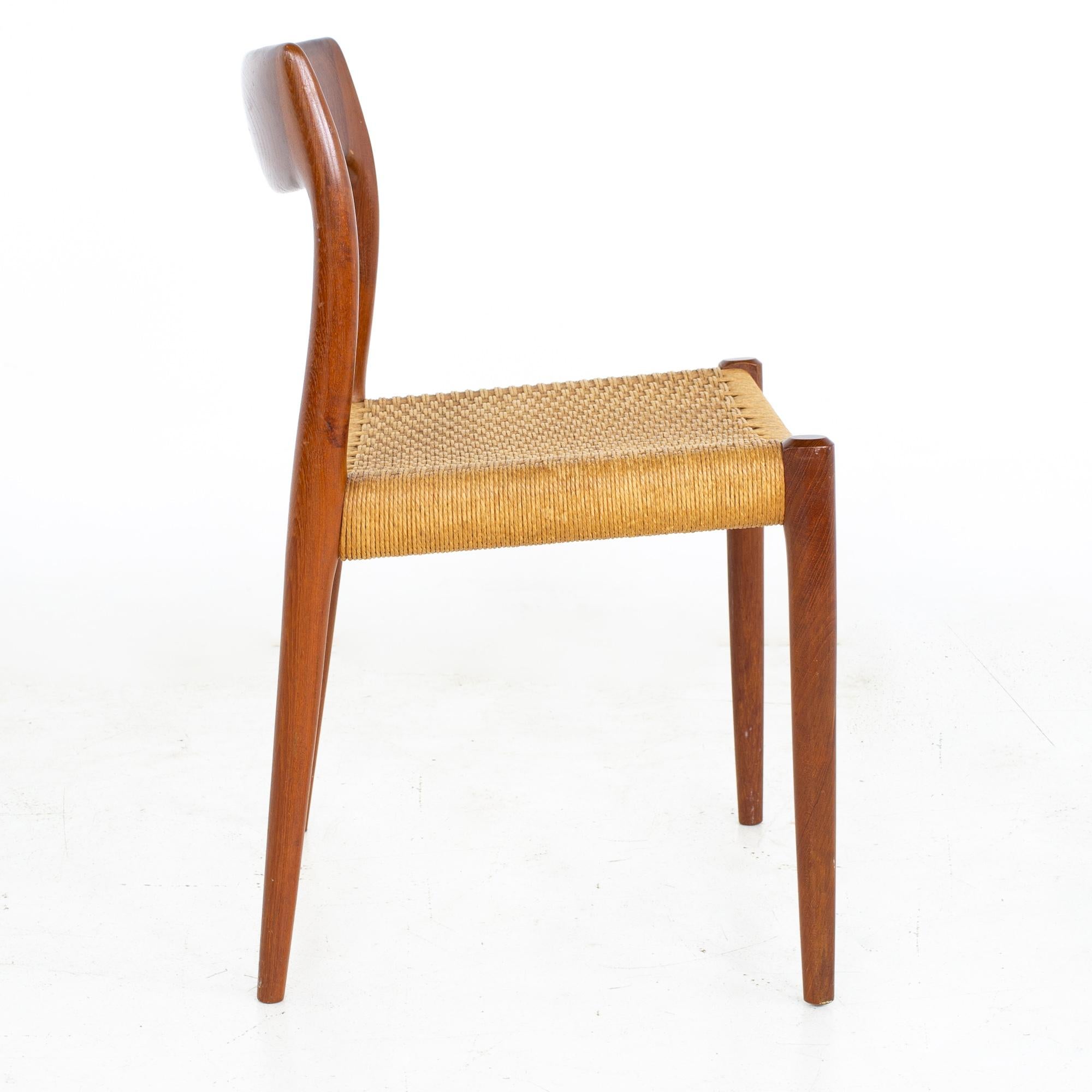 Niels Moller Model 77 Mid Century Teak Roped Dining Chairs, Set of 8 12