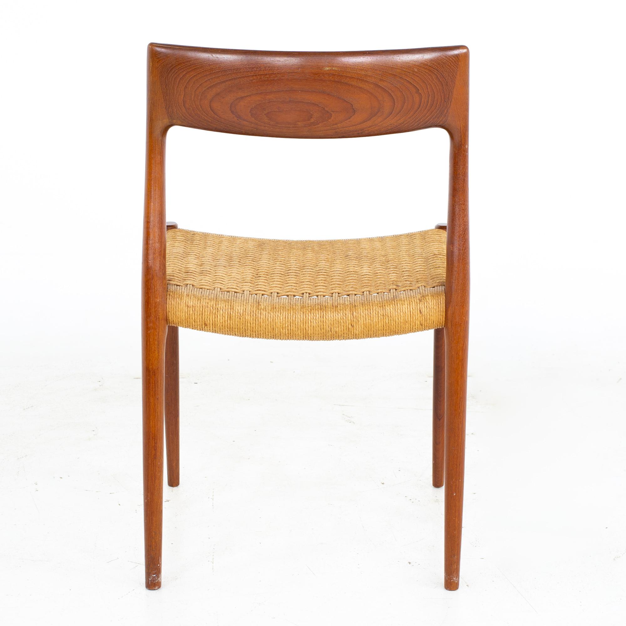 Niels Moller Model 77 Mid Century Teak Roped Dining Chairs, Set of 8 13