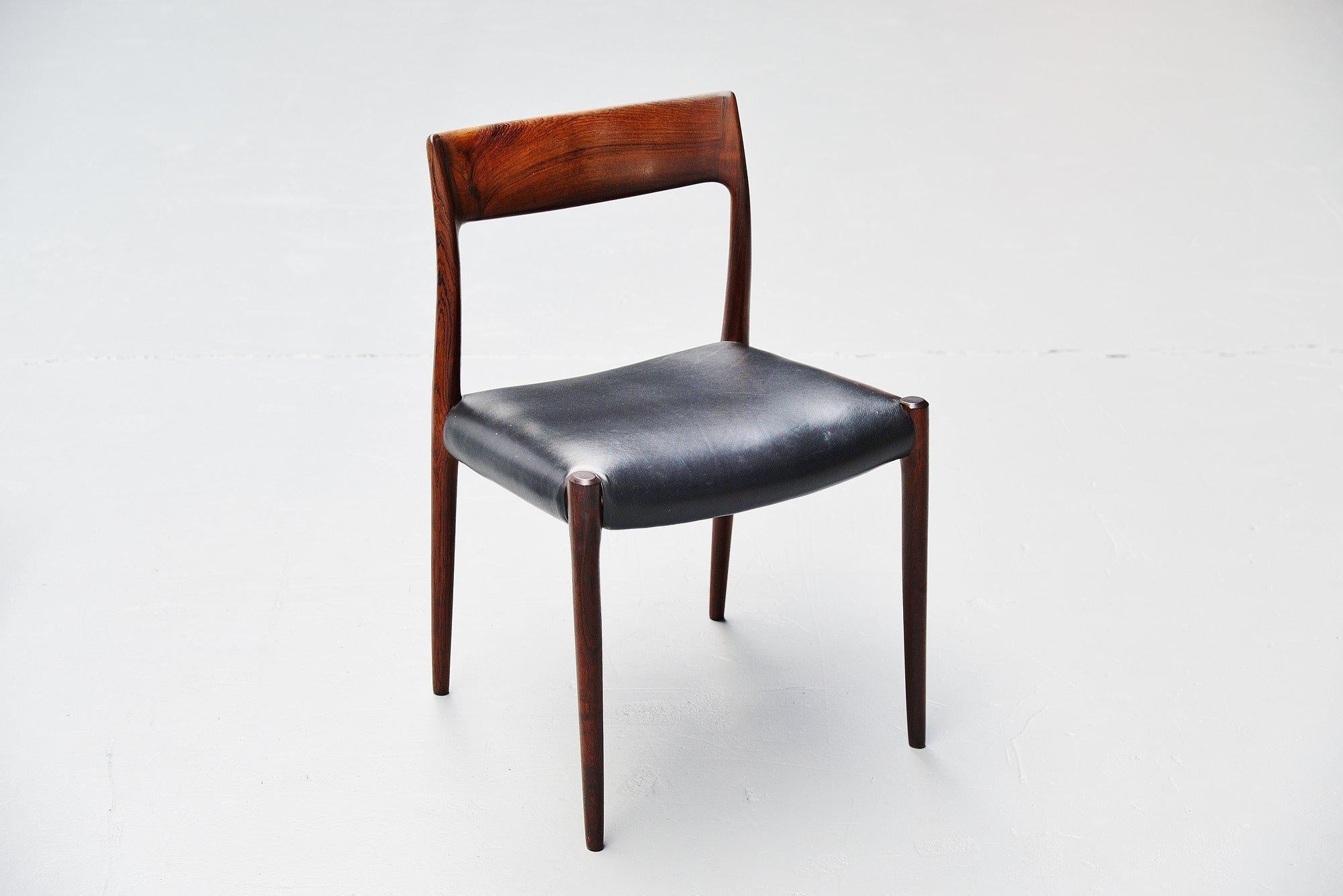 Danish Niels Moller Model 77 Rosewood Dining Chairs, Denmark, 1959