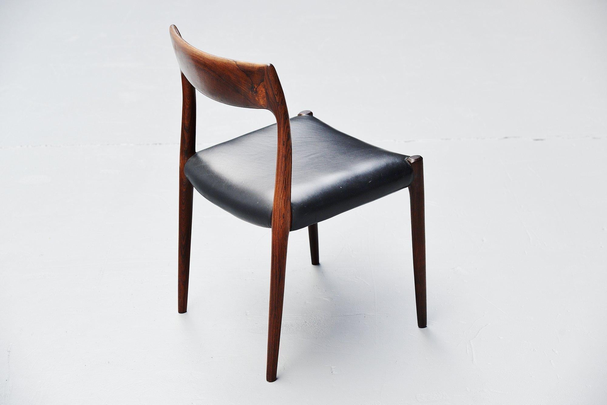 Mid-20th Century Niels Moller Model 77 Rosewood Dining Chairs, Denmark, 1959