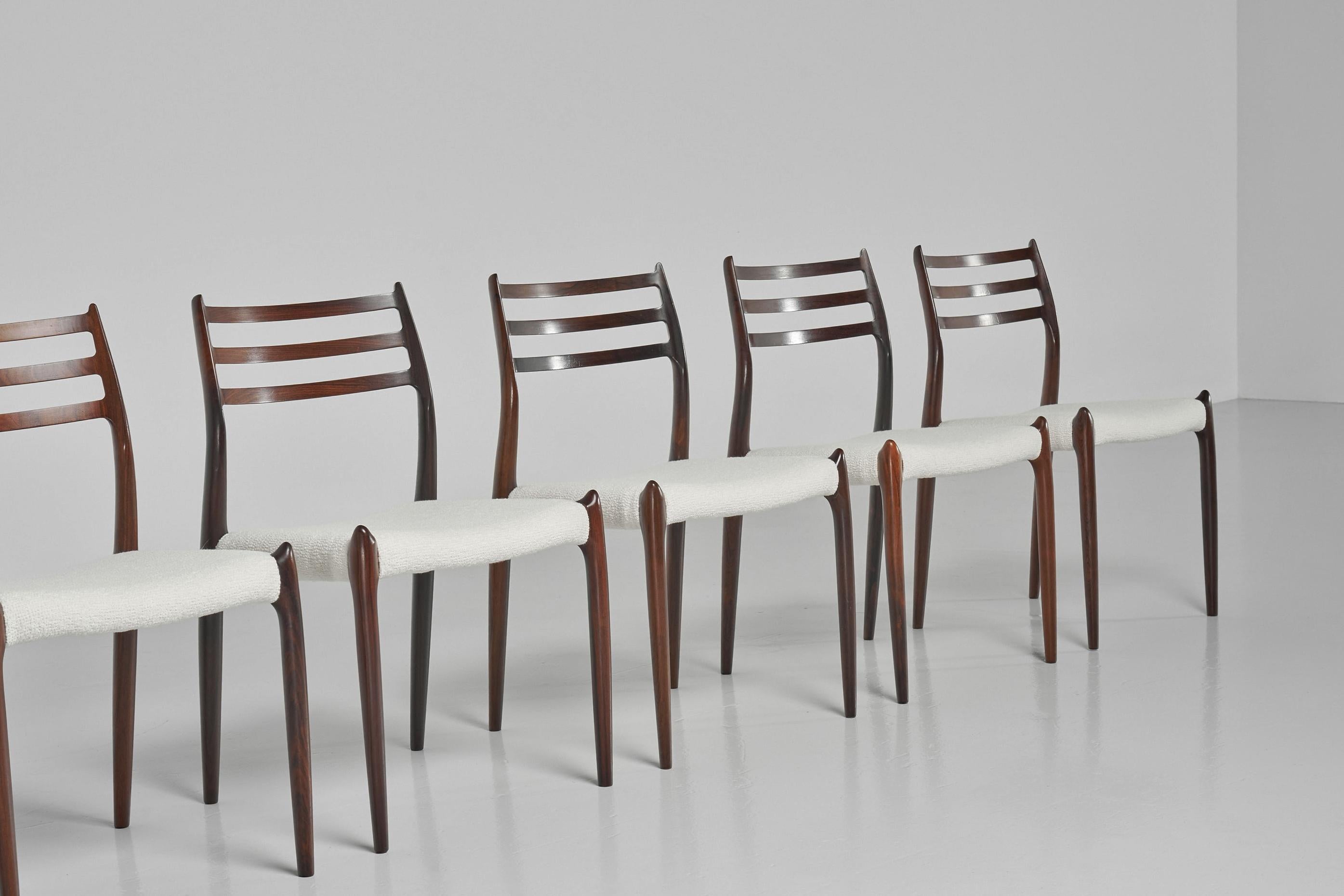 Scandinavian Modern Niels Moller Model 78 Dining Chairs 12x Denmark 1962