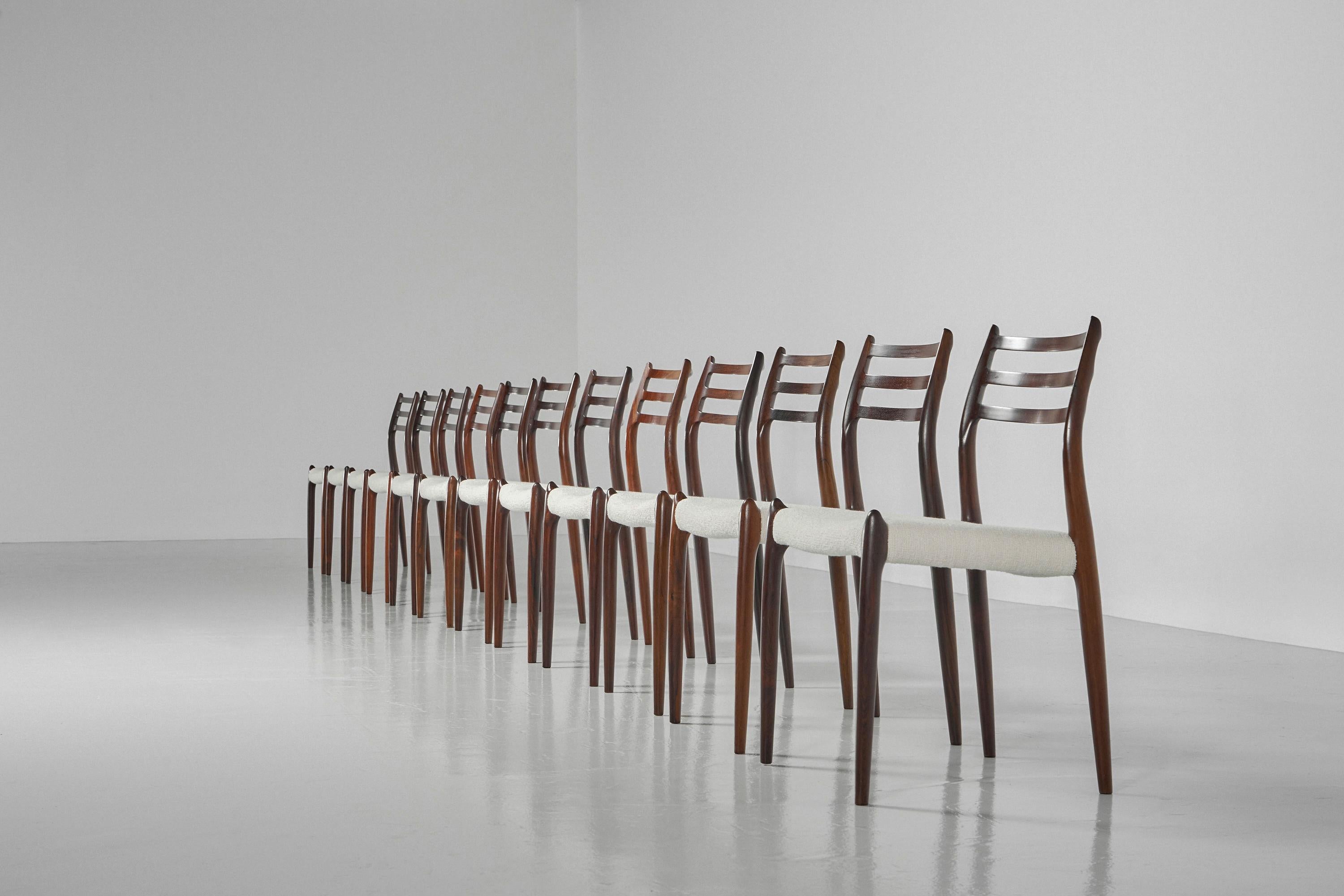 Mid-20th Century Niels Moller Model 78 Dining Chairs 12x Denmark 1962