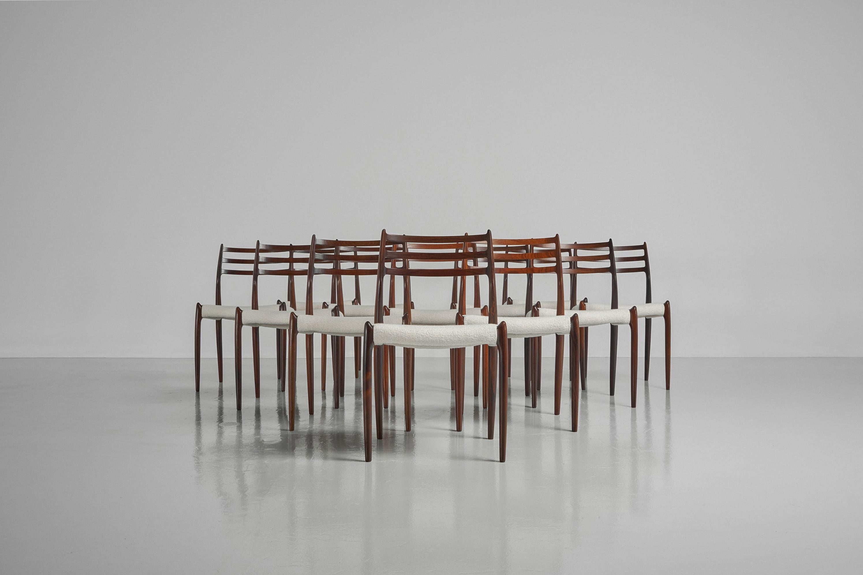 Niels Moller Model 78 Dining Chairs 12x Denmark 1962 1
