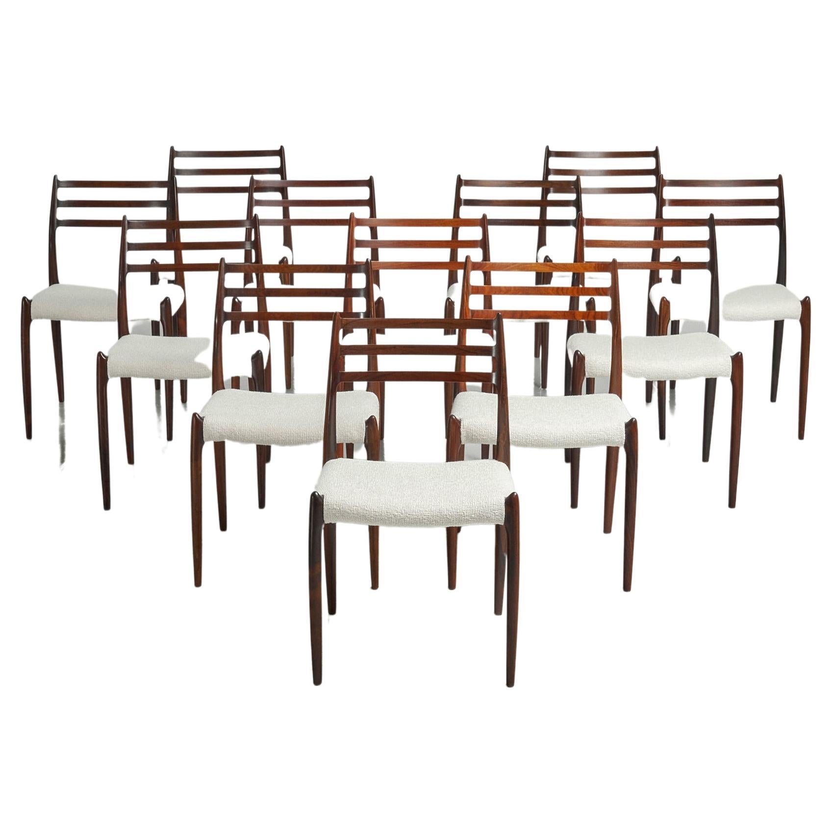 Niels Moller Model 78 Dining Chairs 12x Denmark 1962