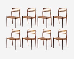 Niels Moller Model 78 Dining Chairs, Rosewood & Leather Cord, 1960s