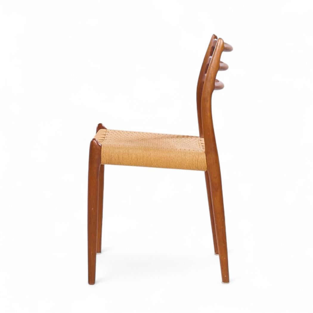 Niels Moller Model 78 - Sedie da pranzo danesi in teak e corda - Set di 8 in vendita 2