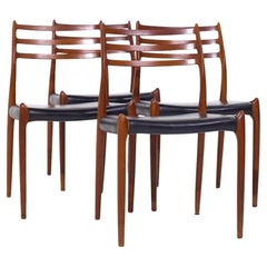 Niels Moller Model 78 Sillas de comedor danesas de teca de mediados de siglo - Juego de 4