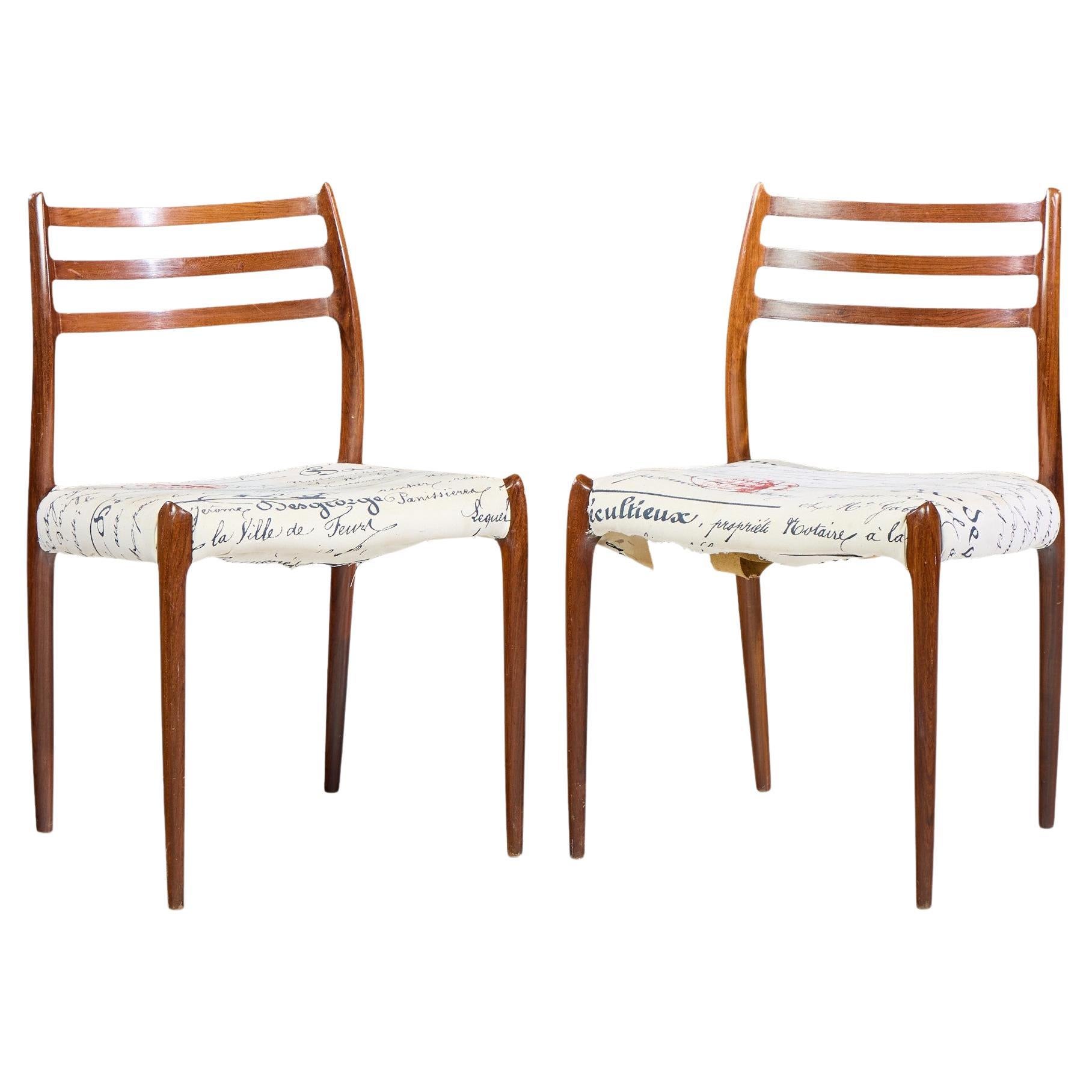 Niels Moller Model 78 Mid Century Rosewood Dining Chairs - Pair For Sale
