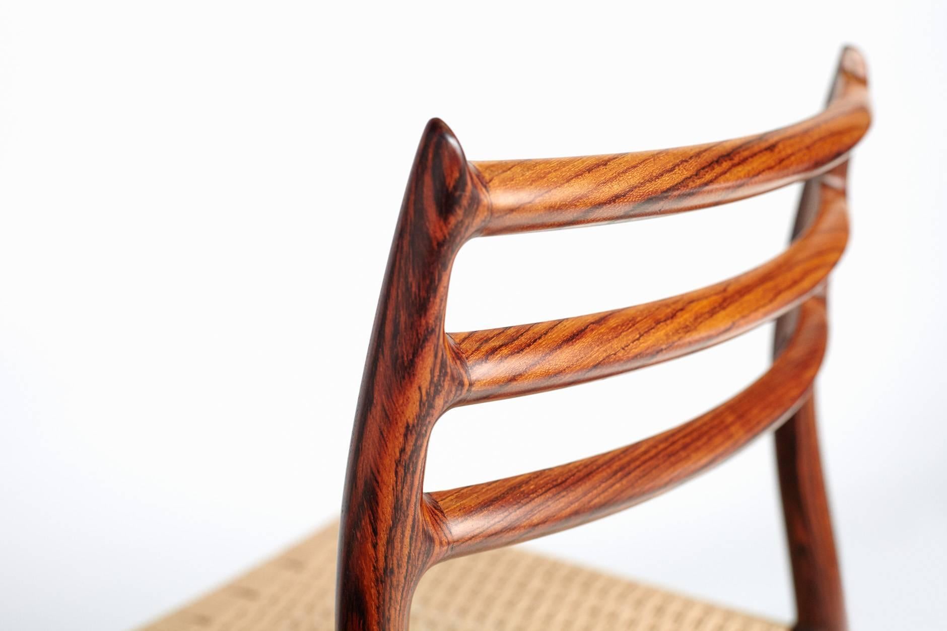 Mid-20th Century Niels Møller Model 78 Rosewood Papercord Chairs For Sale