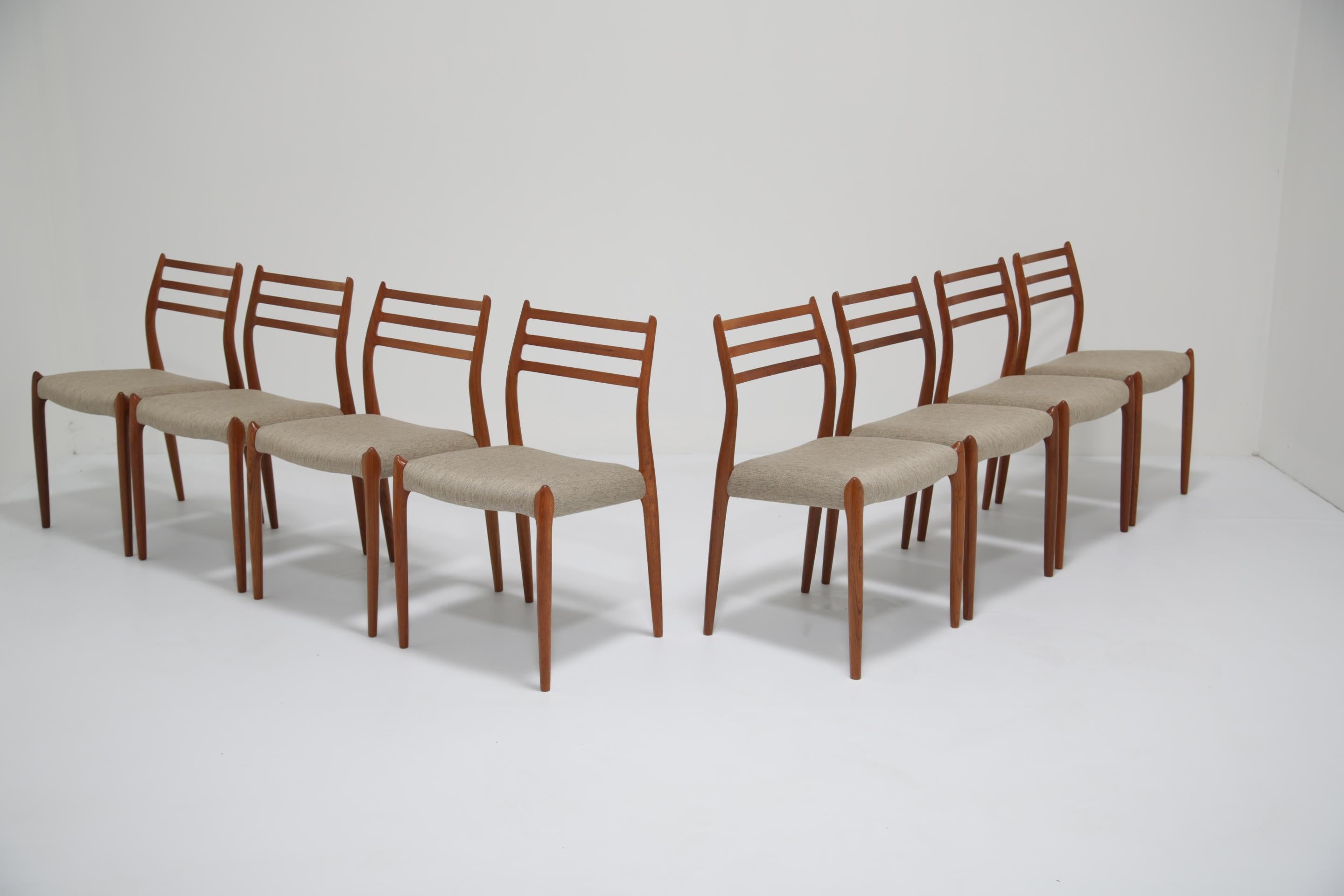 Niels Moller Model No. 78 Teak-Esszimmerstühle. Dänemark, 1962. im Angebot 8