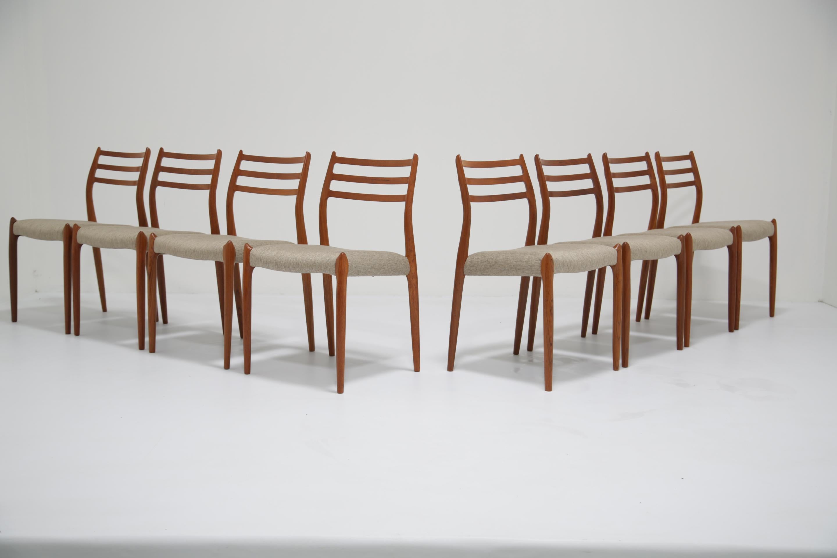 Niels Moller Model No. 78 Teak-Esszimmerstühle. Dänemark, 1962. im Angebot 9