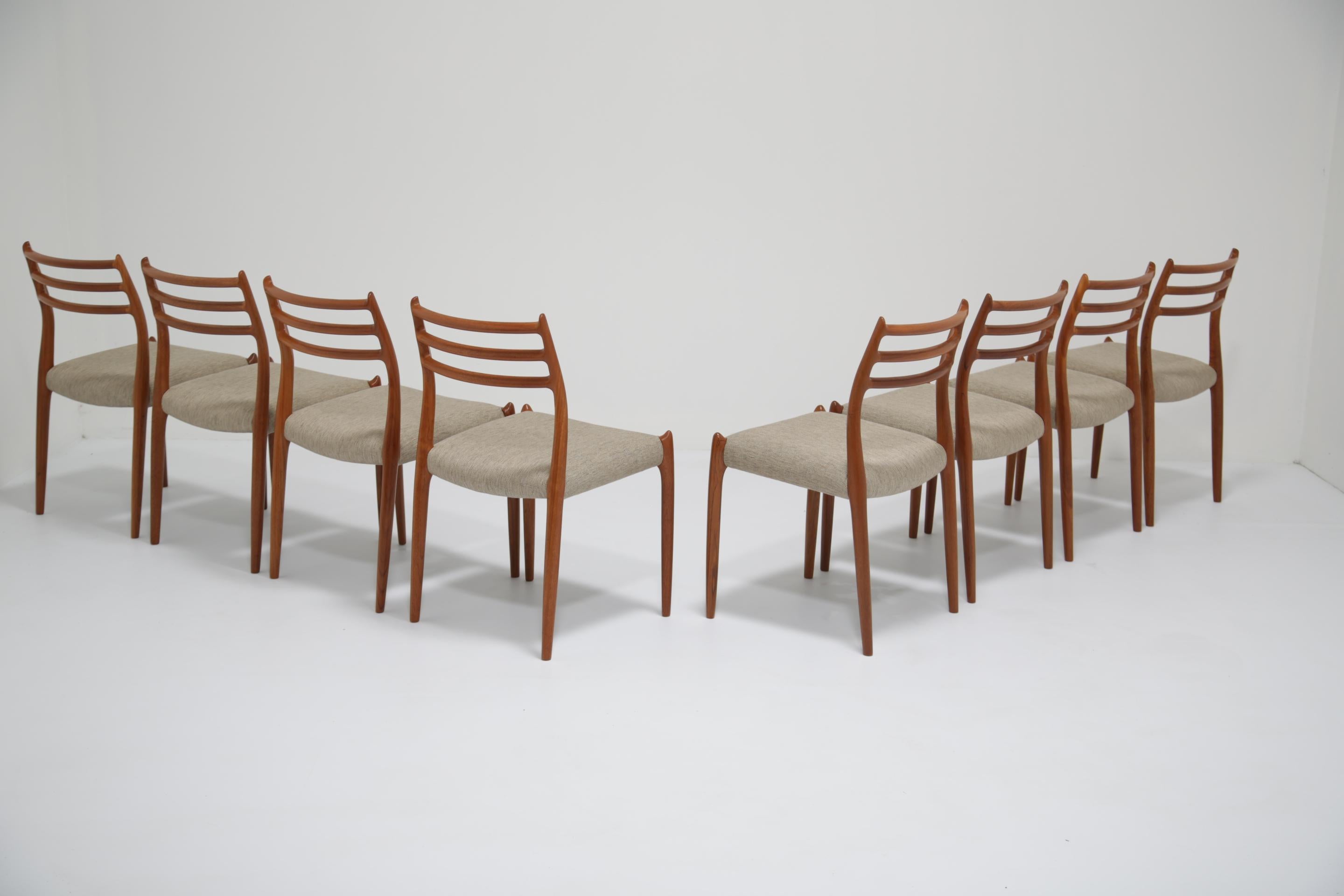 Niels Moller Model No. 78 Teak-Esszimmerstühle. Dänemark, 1962. (Skandinavische Moderne) im Angebot