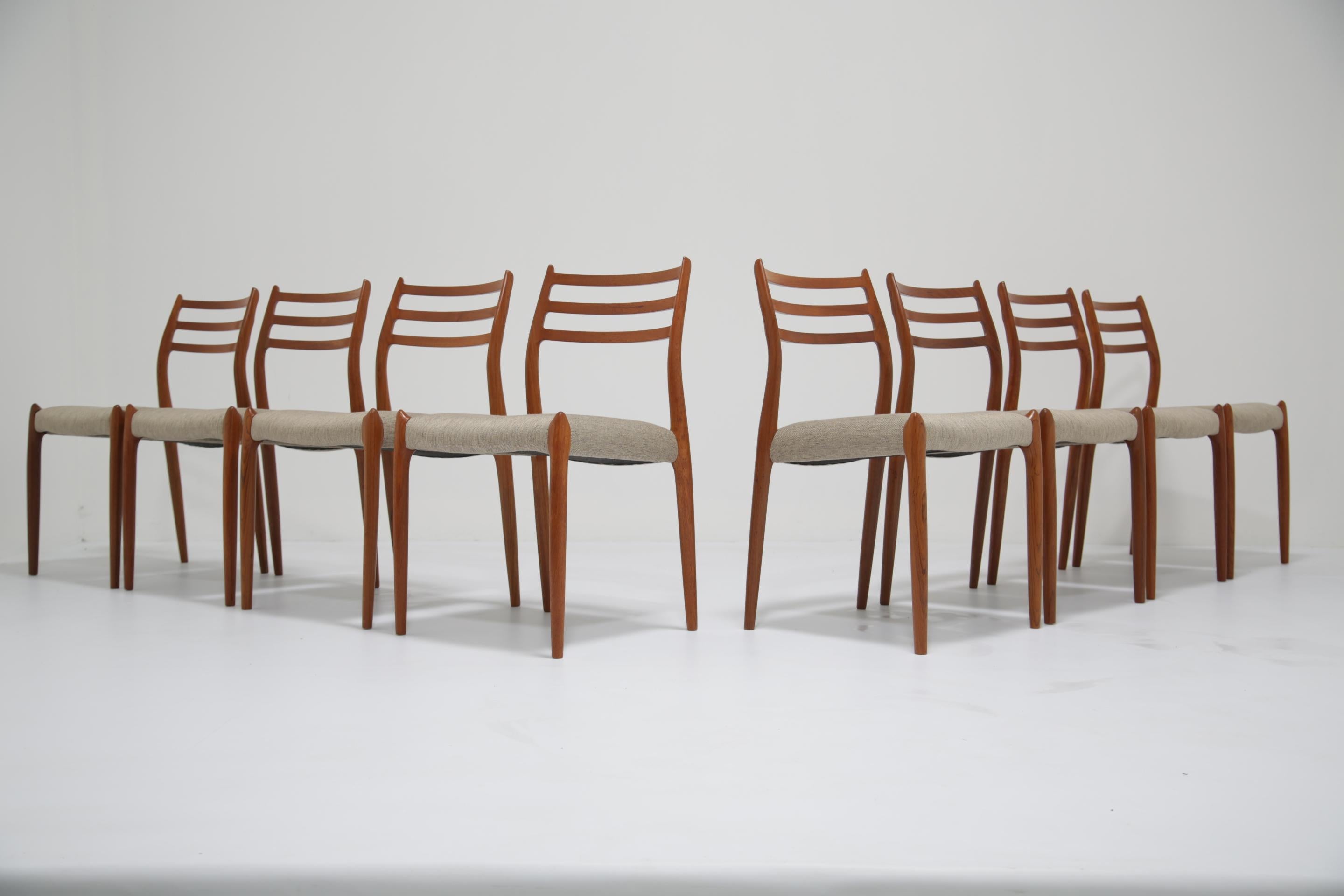 Niels Moller Model No. 78 Teak-Esszimmerstühle. Dänemark, 1962. (Dänisch) im Angebot