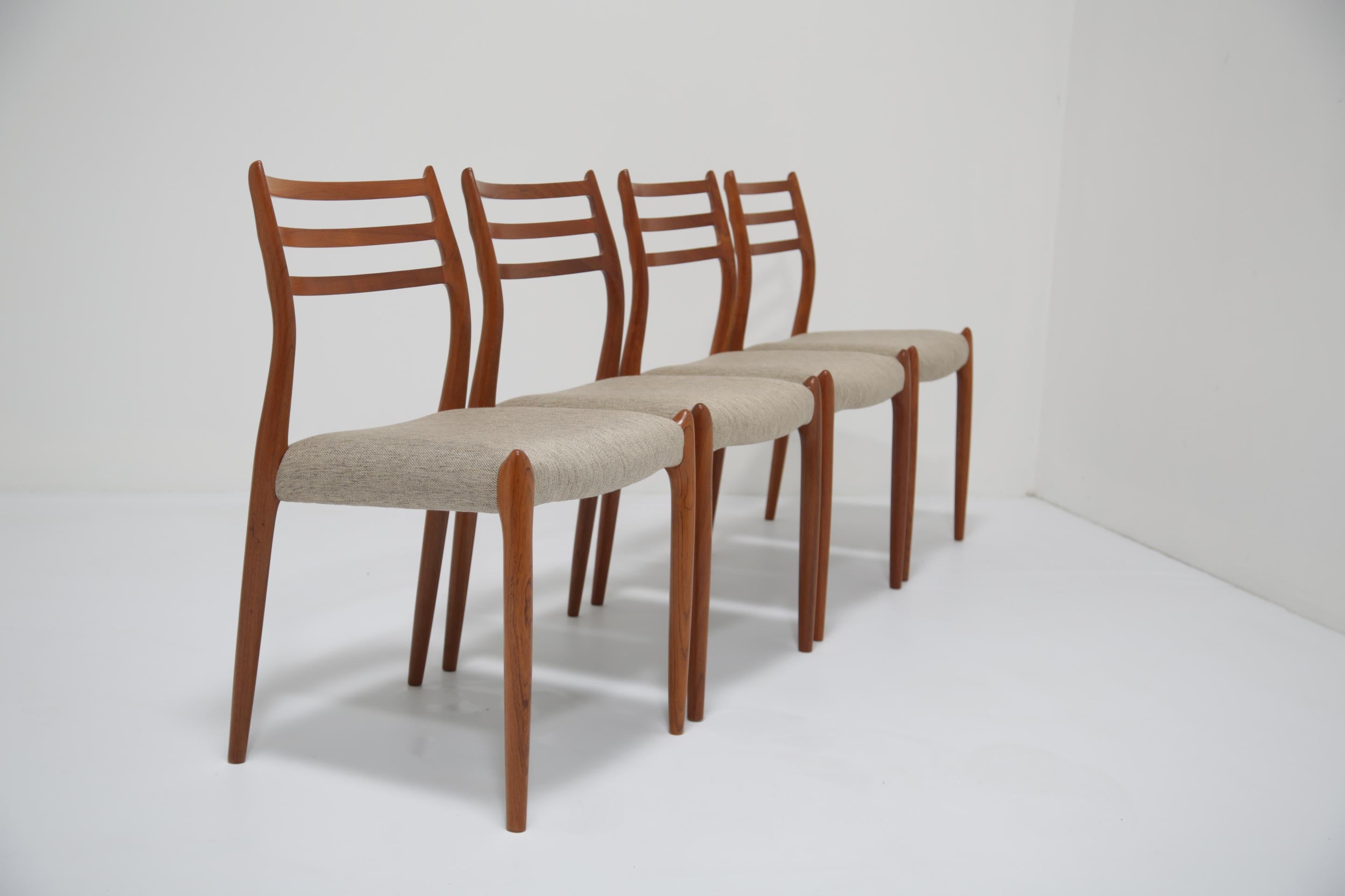 Niels Moller Model No. 78 Teak-Esszimmerstühle. Dänemark, 1962. im Zustand „Gut“ im Angebot in Dublin 8, IE