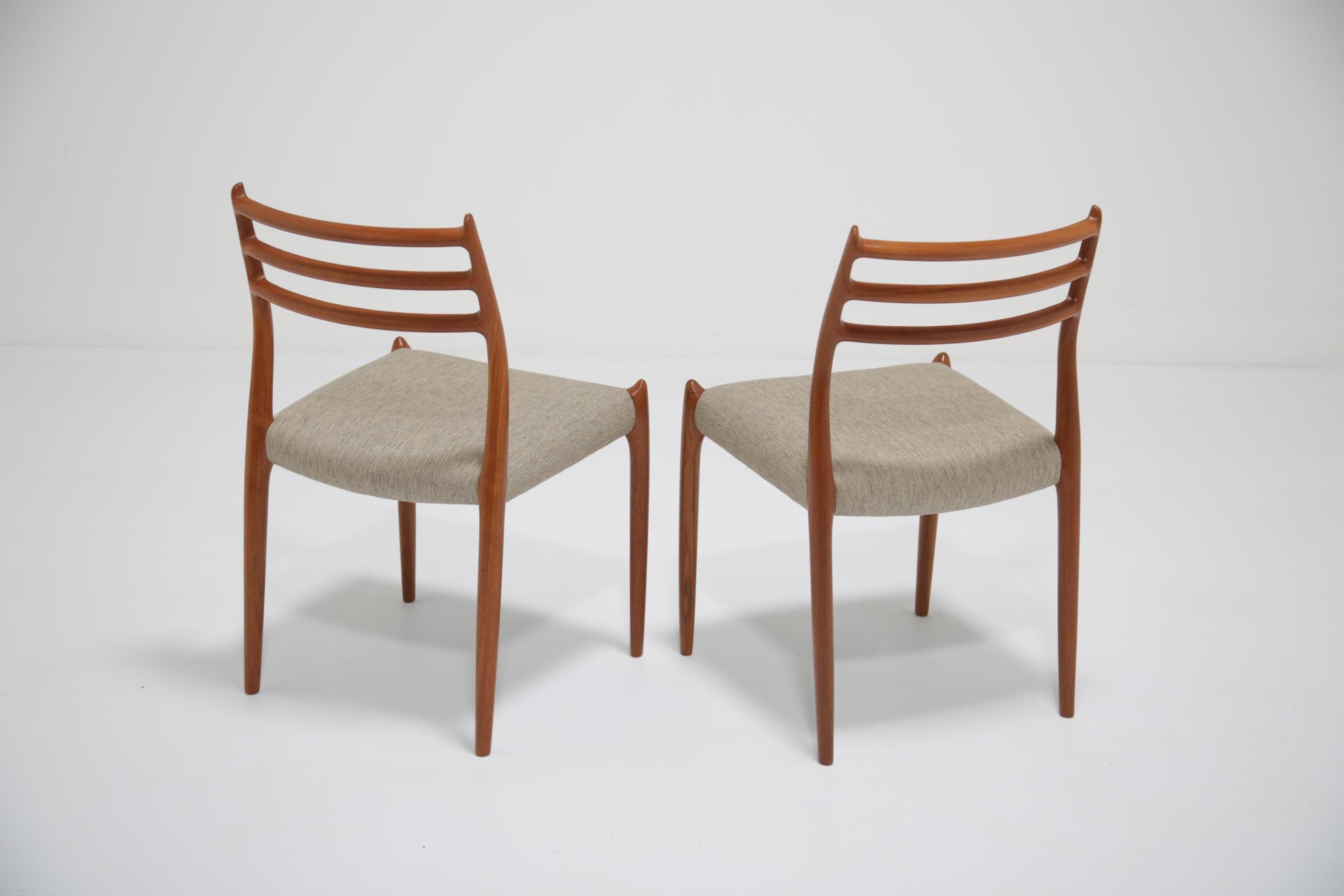 Niels Moller Model No. 78 Teak-Esszimmerstühle. Dänemark, 1962. (Mitte des 20. Jahrhunderts) im Angebot
