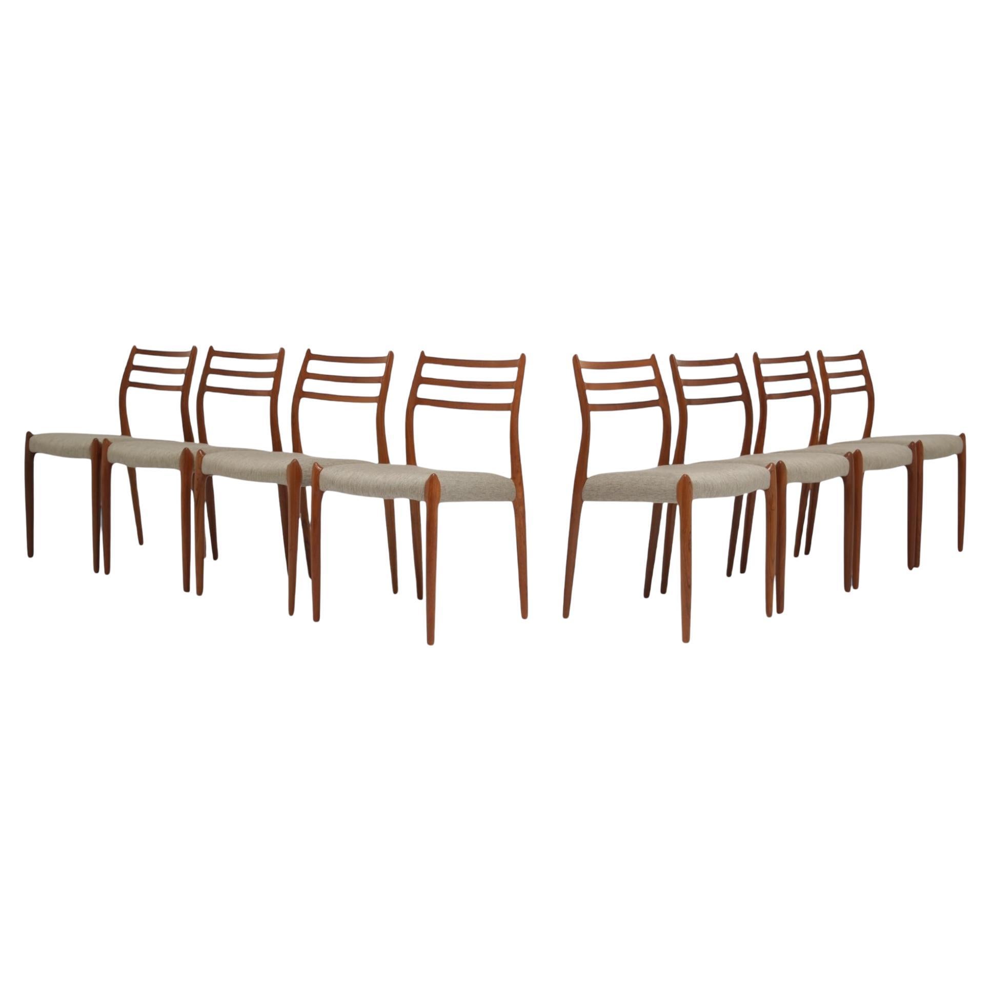 Niels Moller Model No. 78 Teak-Esszimmerstühle. Dänemark, 1962. im Angebot