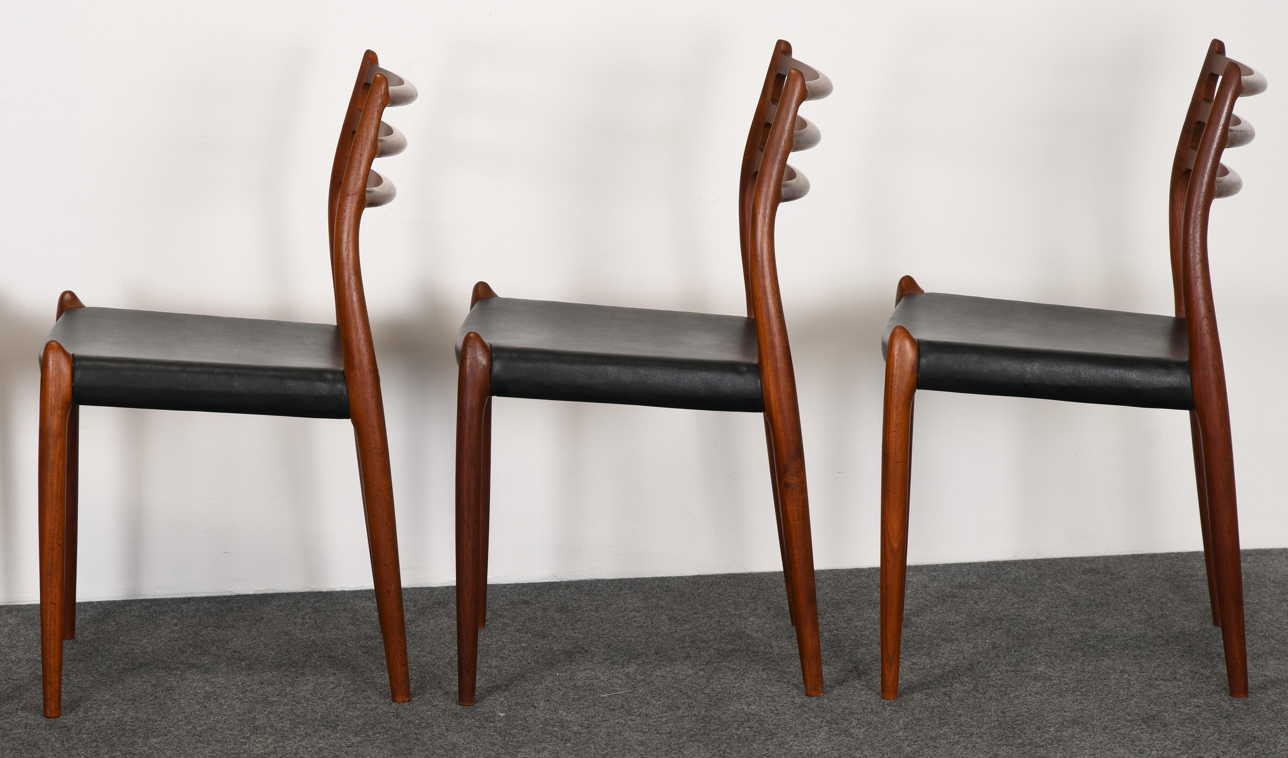 Niels Moller Model 78 Teak Dining Chairs for J L Mollers Mobelfabrik, 1960s 3