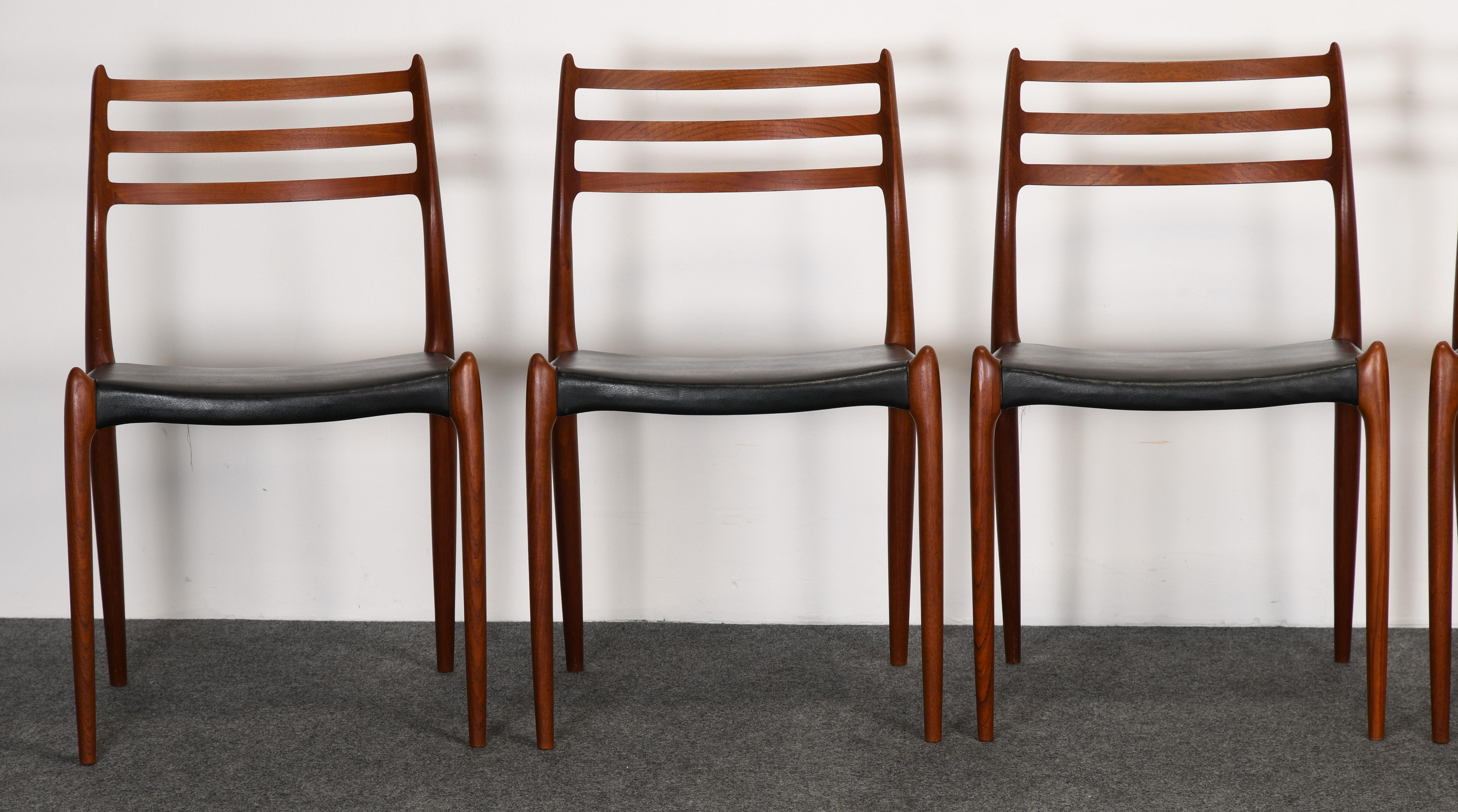Danish Niels Moller Model 78 Teak Dining Chairs for J L Mollers Mobelfabrik, 1960s