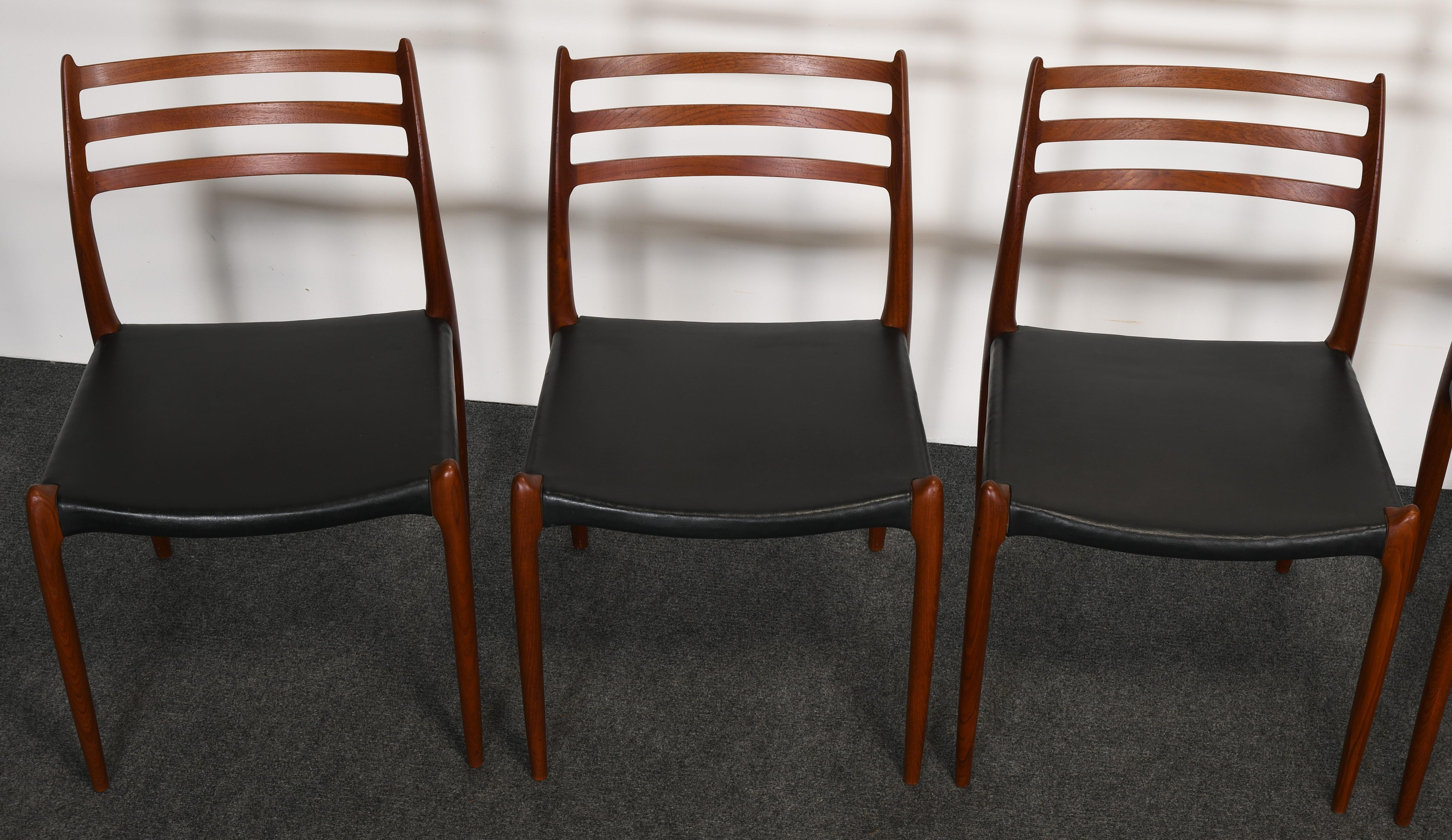 Mid-20th Century Niels Moller Model 78 Teak Dining Chairs for J L Mollers Mobelfabrik, 1960s