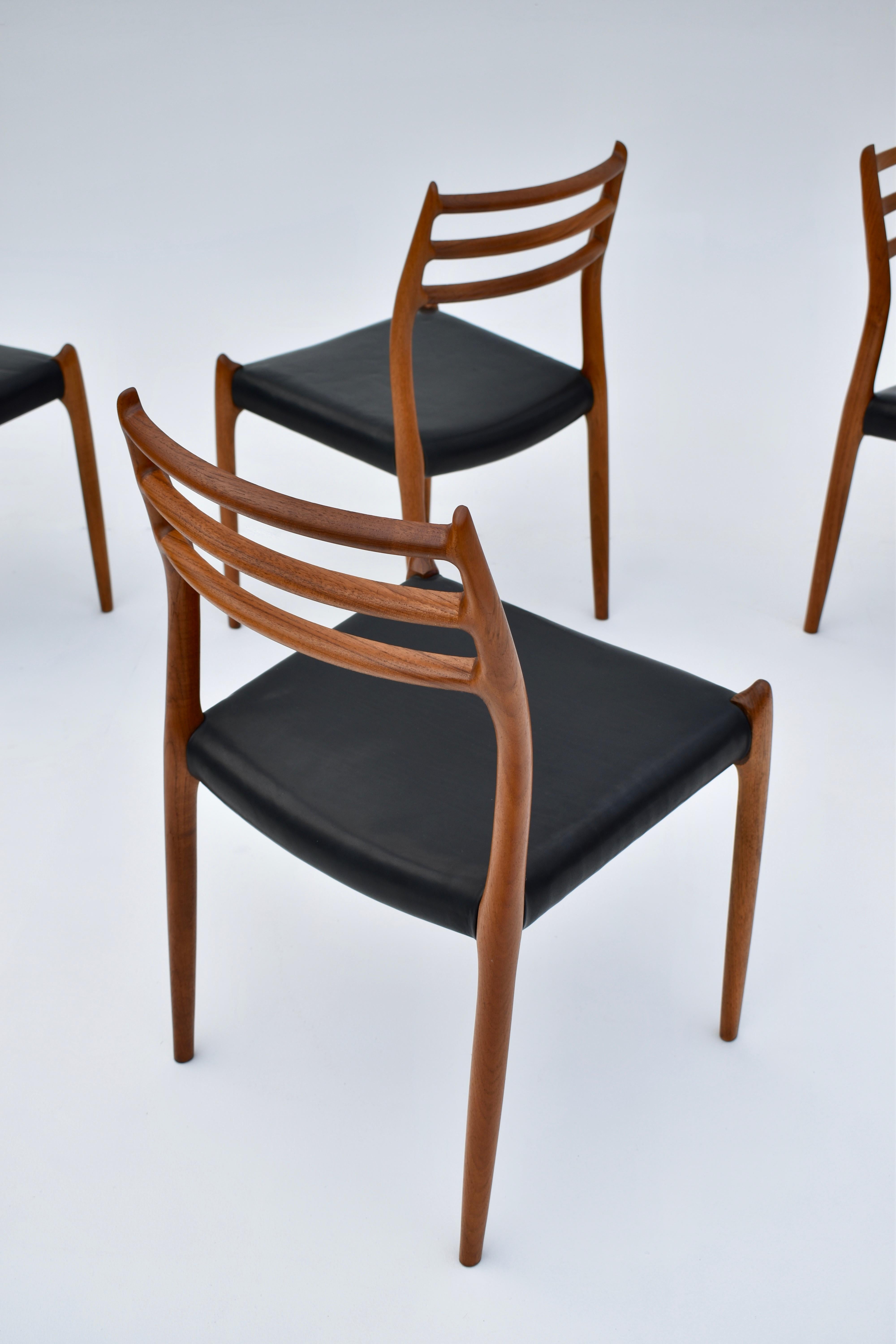Niels Moller Model 78 Teak Dining Chairs for J L Mollers Mobelfabrik 2