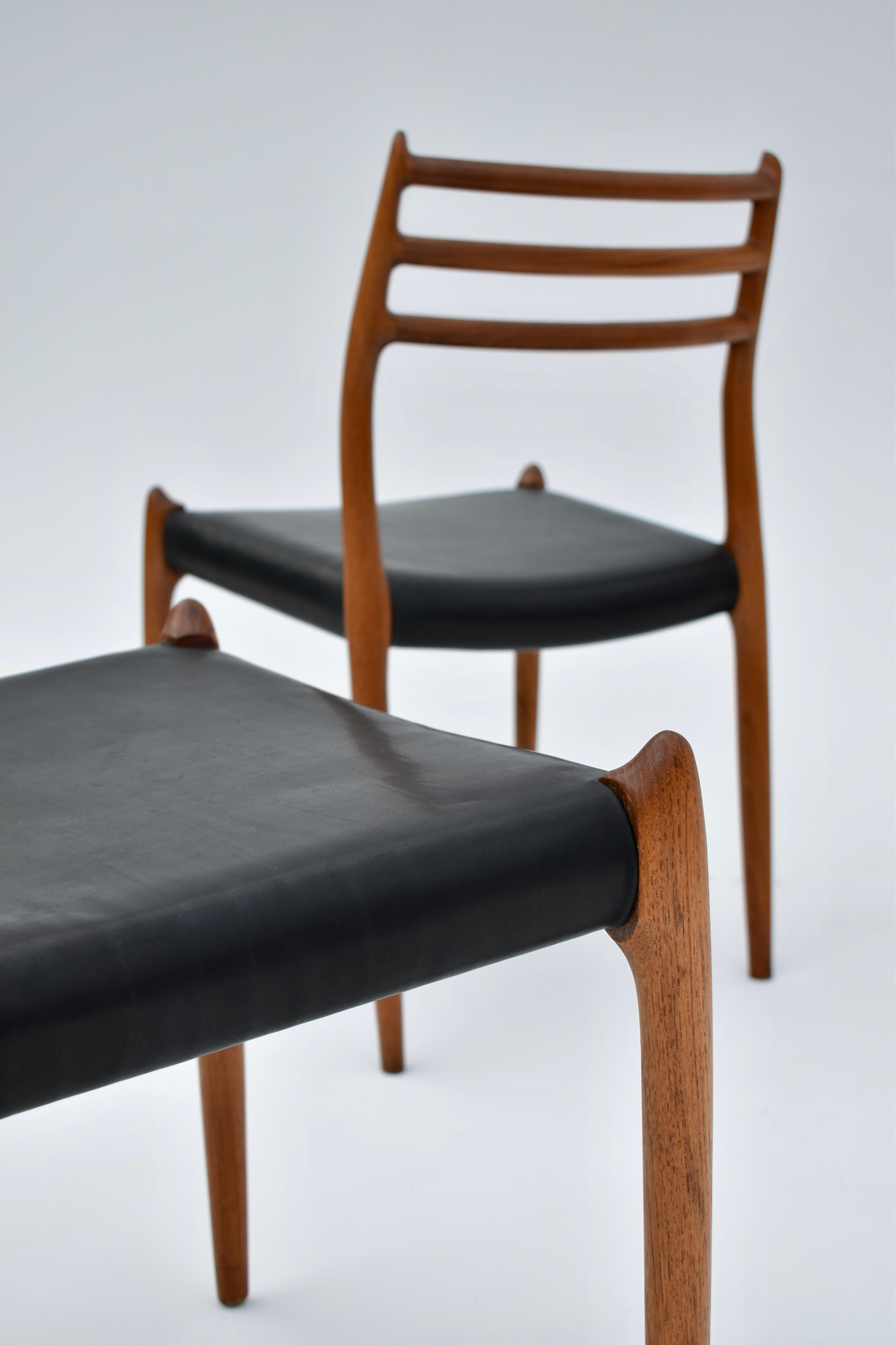 Niels Moller Model 78 Teak Dining Chairs for J L Mollers Mobelfabrik 3