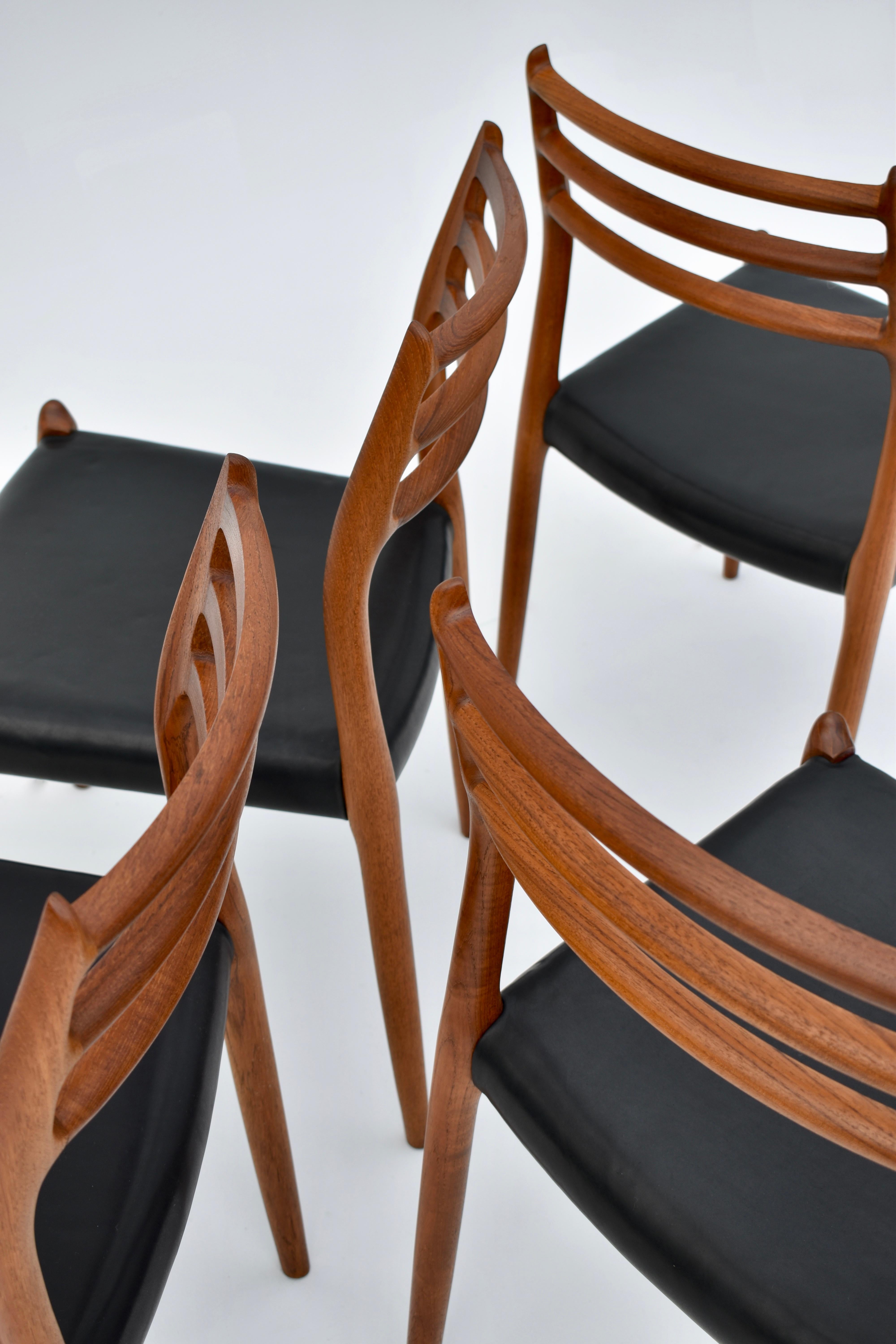 Niels Moller Model 78 Teak Dining Chairs for J L Mollers Mobelfabrik 6
