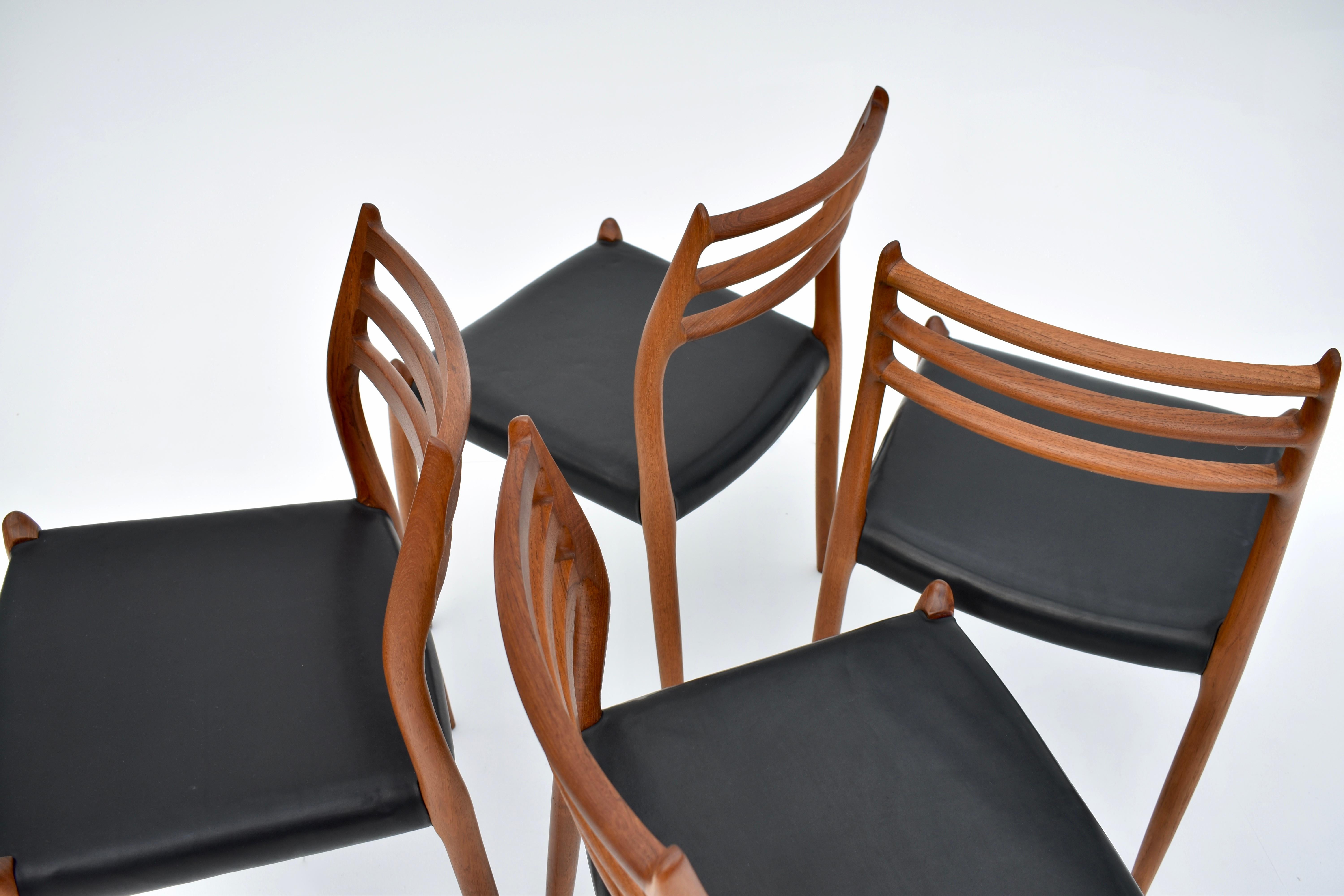 Niels Moller Model 78 Teak Dining Chairs for J L Mollers Mobelfabrik 7
