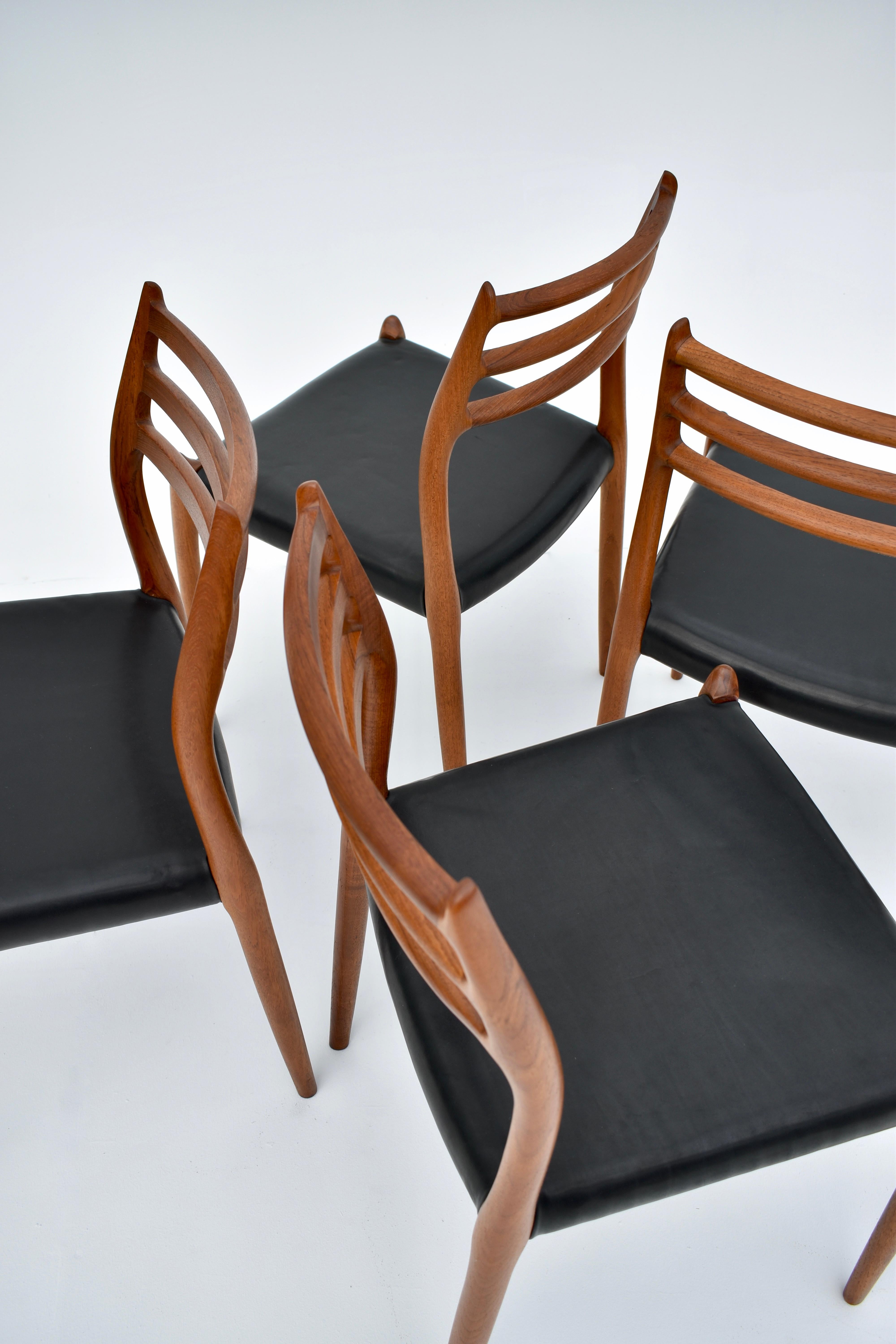 Niels Moller Model 78 Teak Dining Chairs for J L Mollers Mobelfabrik 8