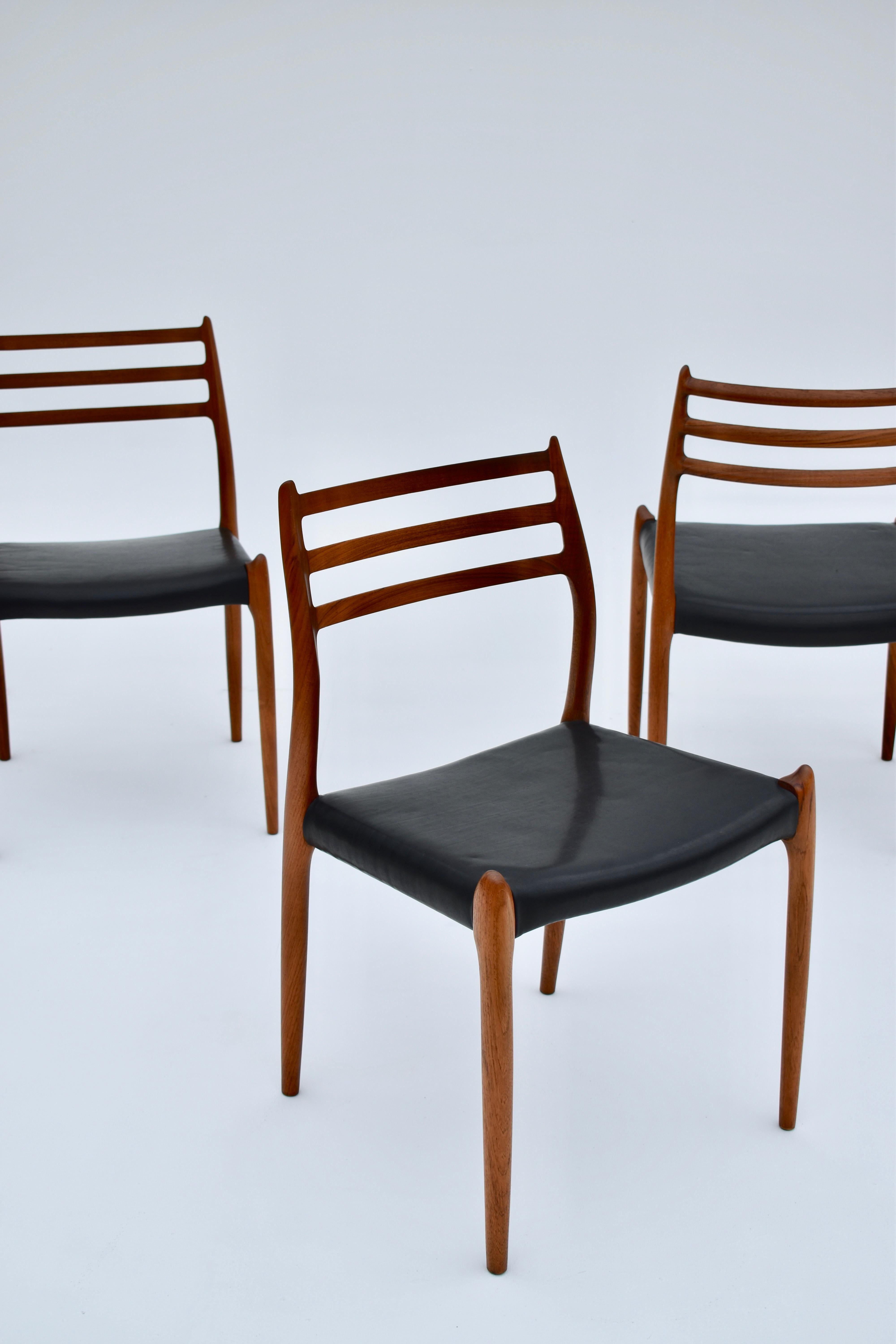 Niels Moller Model 78 Teak Dining Chairs for J L Mollers Mobelfabrik In Good Condition In Shepperton, Surrey
