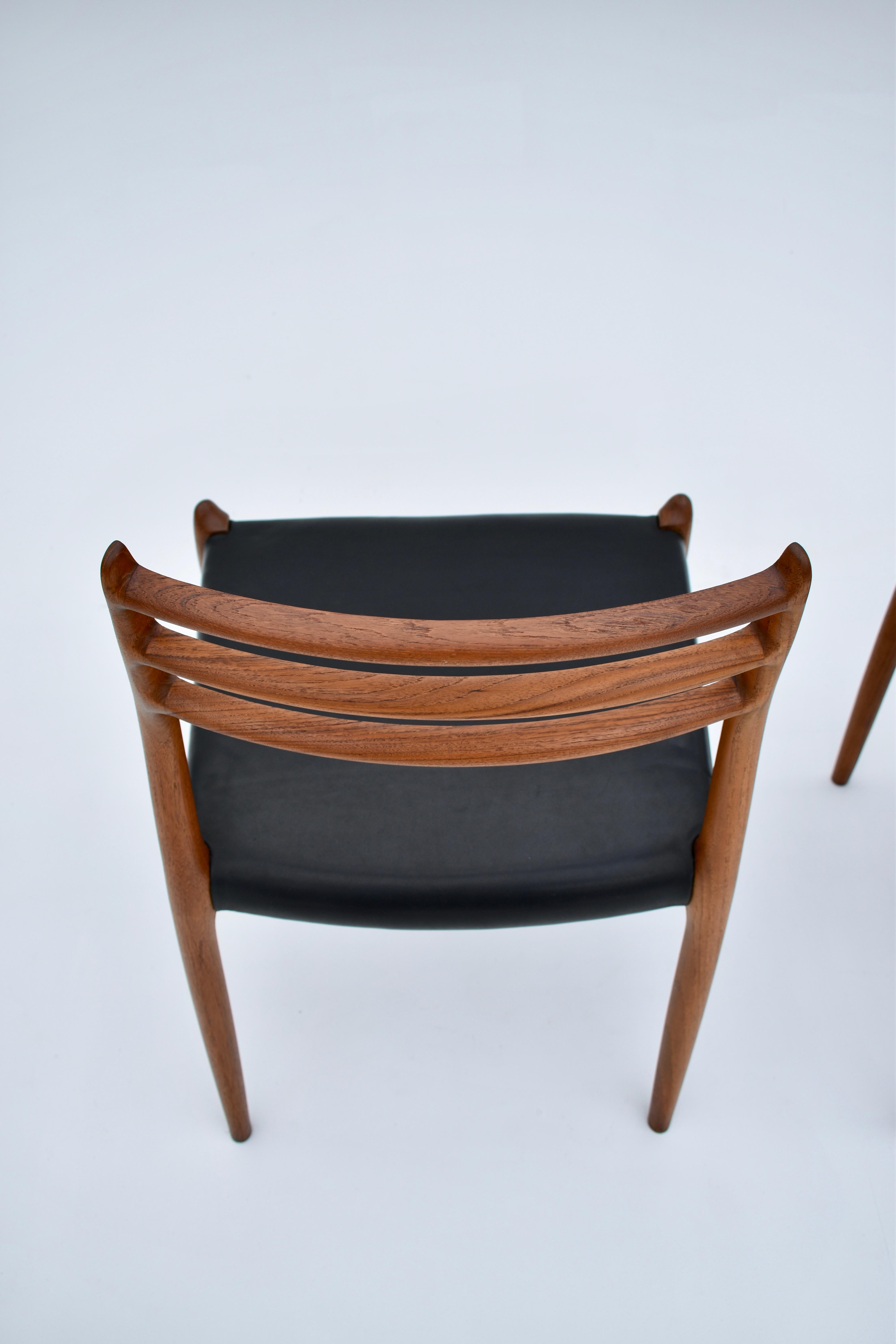 Mid-20th Century Niels Moller Model 78 Teak Dining Chairs for J L Mollers Mobelfabrik