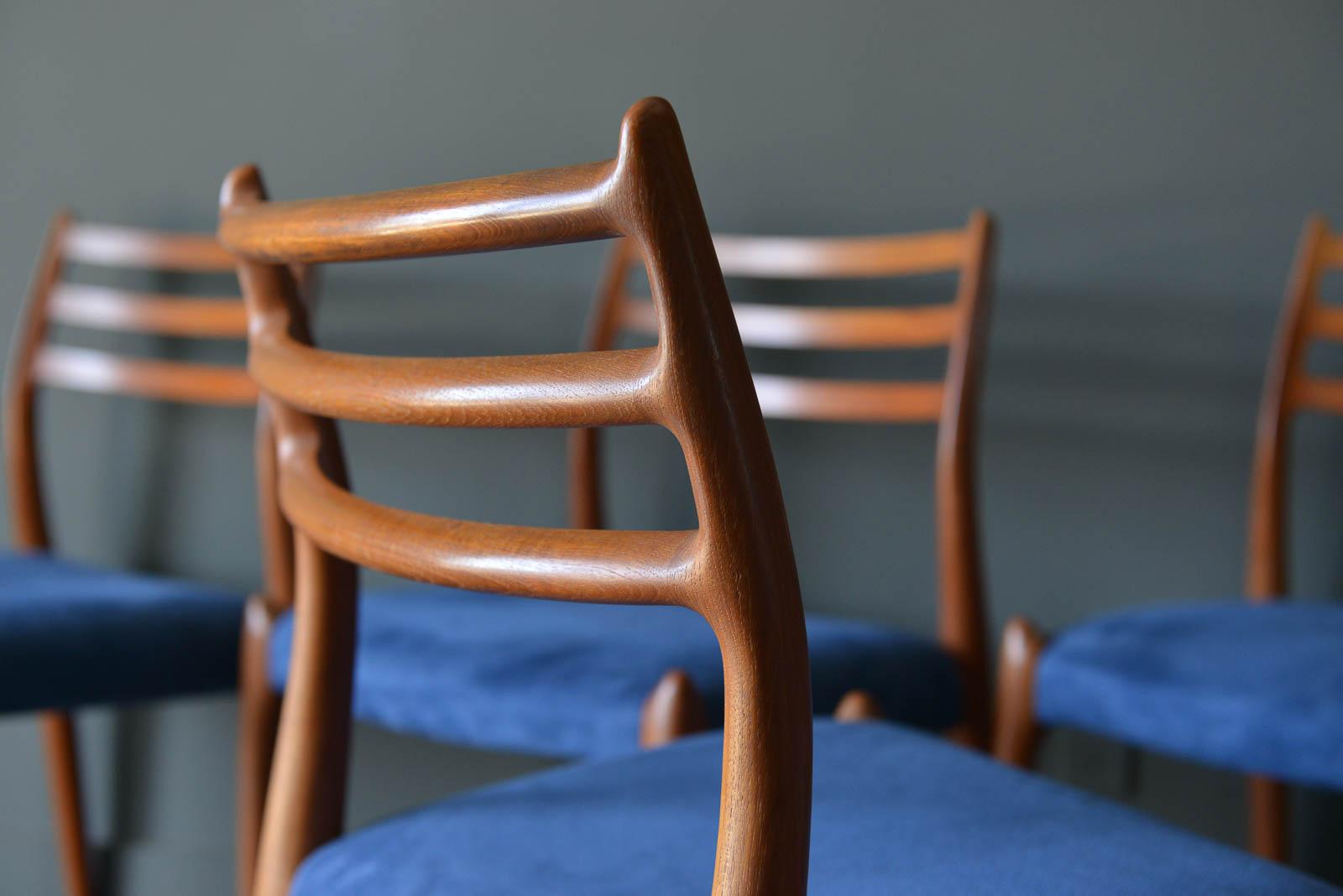 Niels Moller Model 78 Teak Dining Chairs, Set of 4, circa 1960 In Good Condition In Costa Mesa, CA