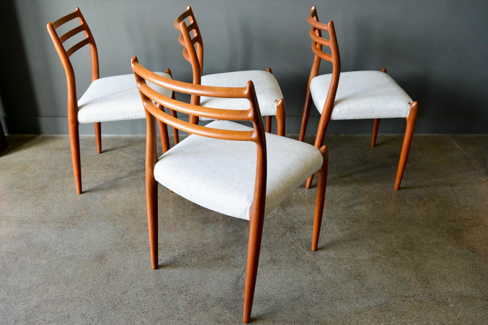 Danish Niels Moller Model 78 Teak Dining Chairs, Set of 4, circa 1960