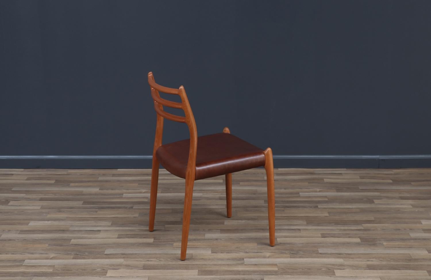 Niels Moller Model-78 Teak & Leather Desk Chair In Excellent Condition For Sale In Los Angeles, CA