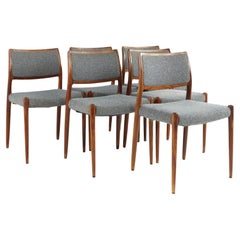 Niels Moller Model 80 Mid Century Rosewood Dining Chairs, Set of 6