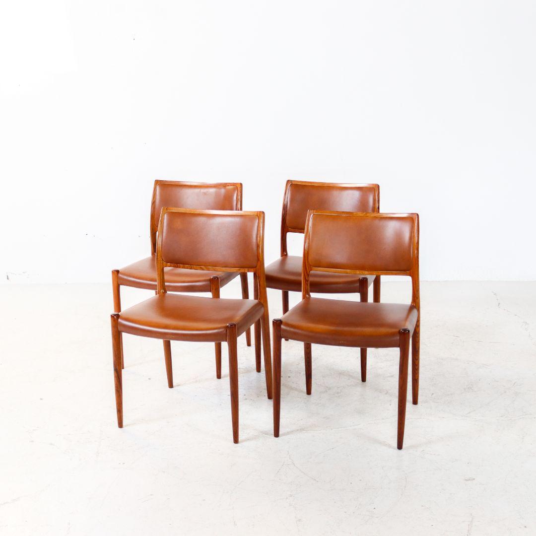 Mid-Century Modern Niels Möller Model 80 Rosewood Dining Chairs For Sale