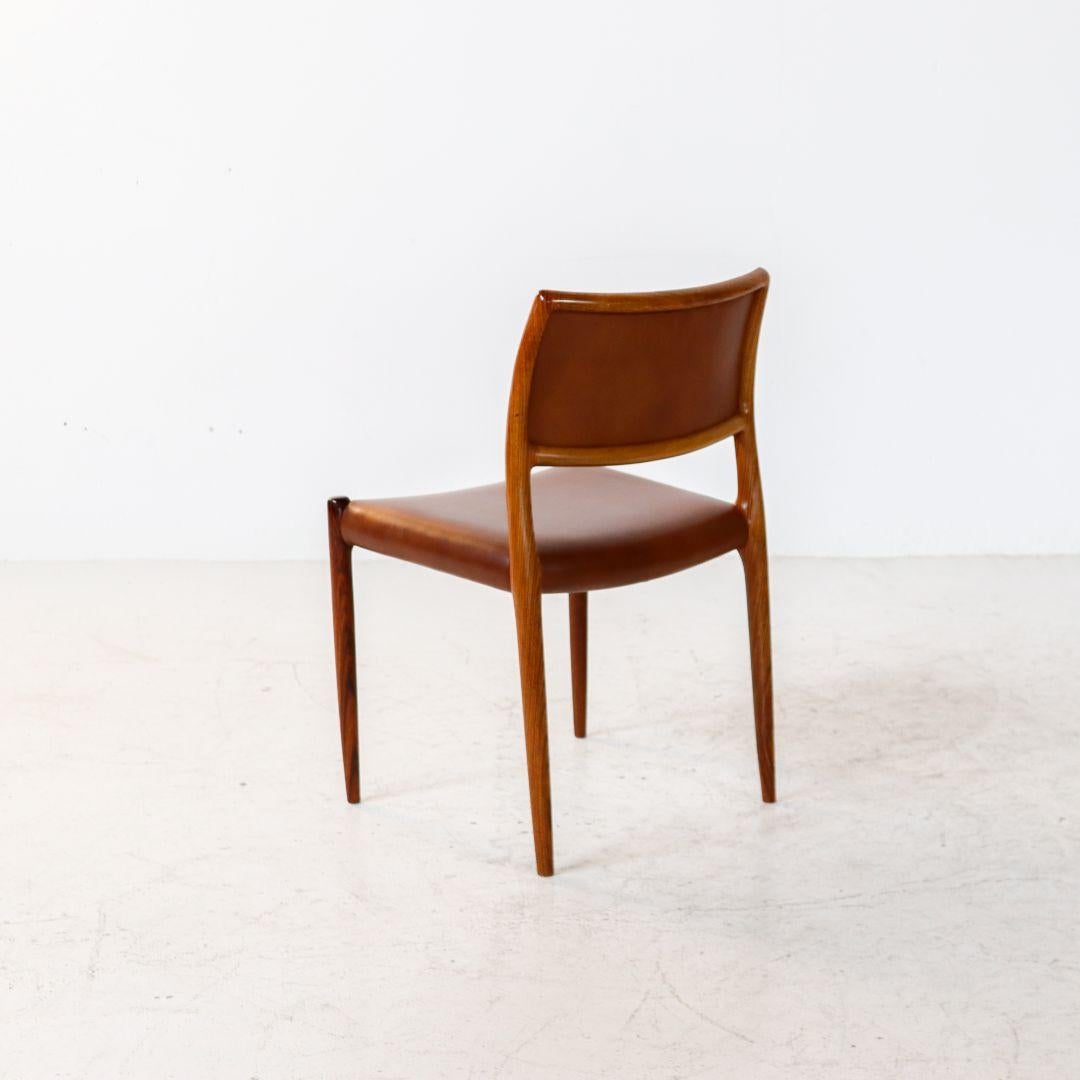 Niels Möller Model 80 Rosewood Dining Chairs In Good Condition For Sale In BAARLO, LI