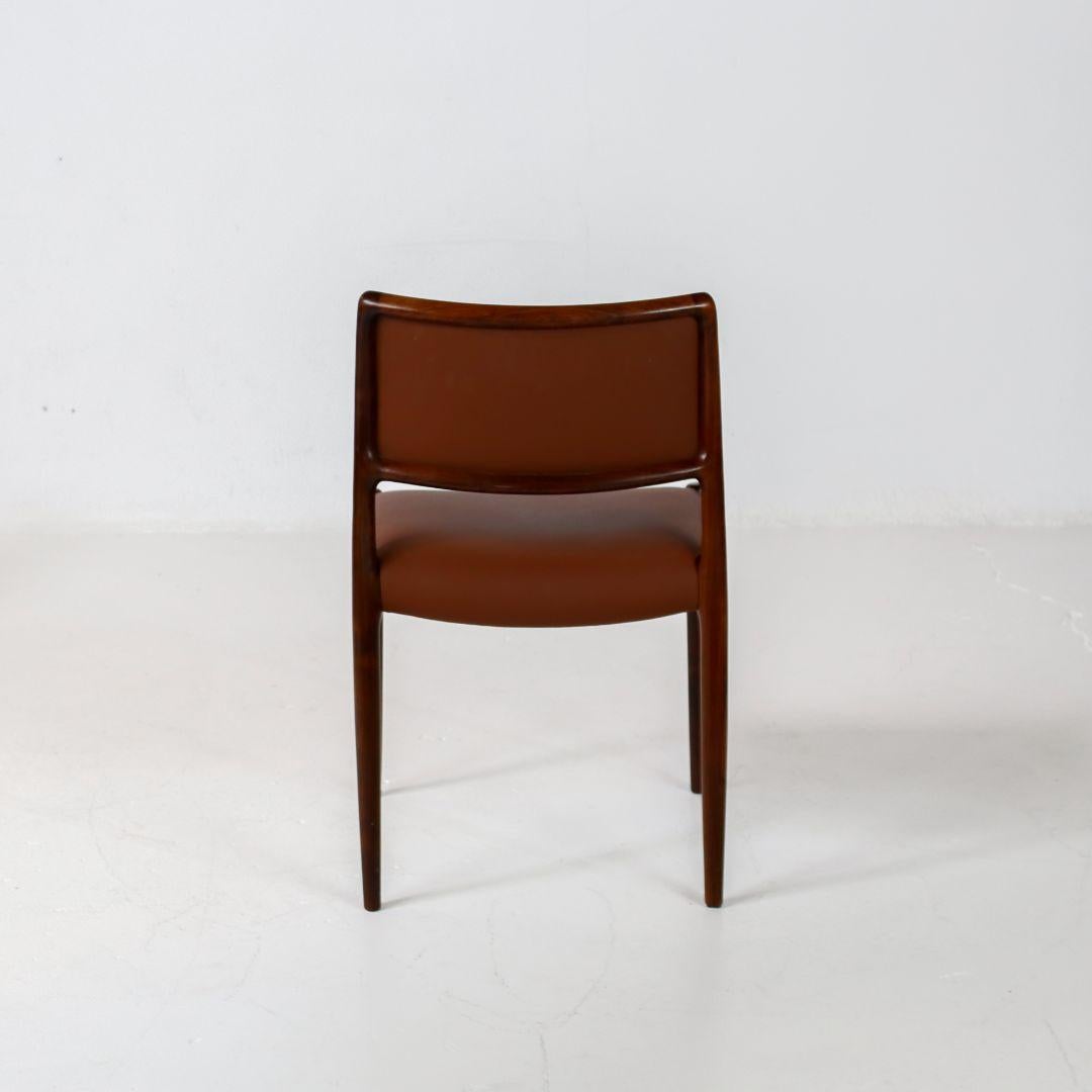 Niels Möller Model 80 Rosewood Dining Chairs In Good Condition For Sale In BAARLO, LI